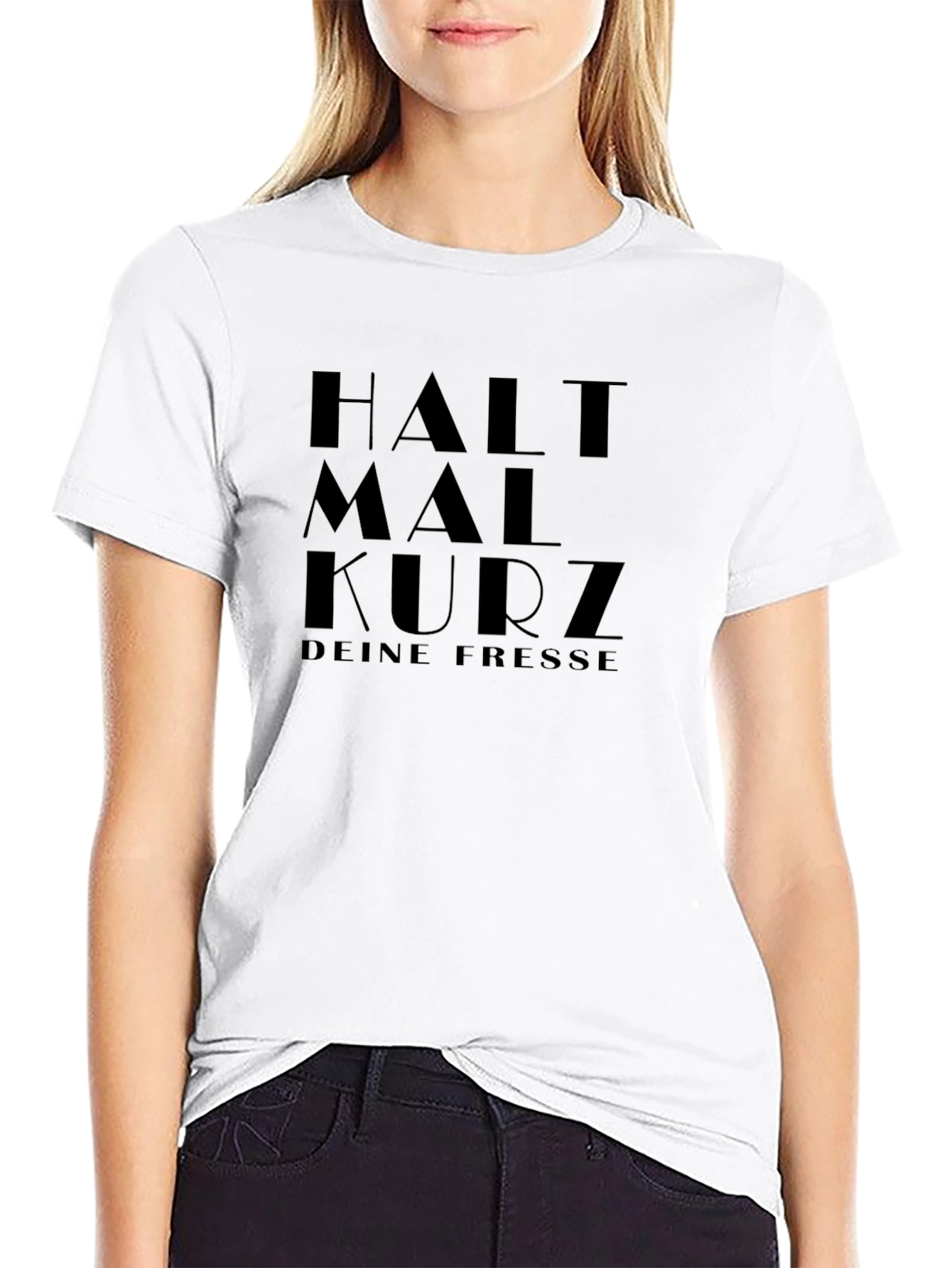 Halt Mal Kurz Graphic Tee - Black