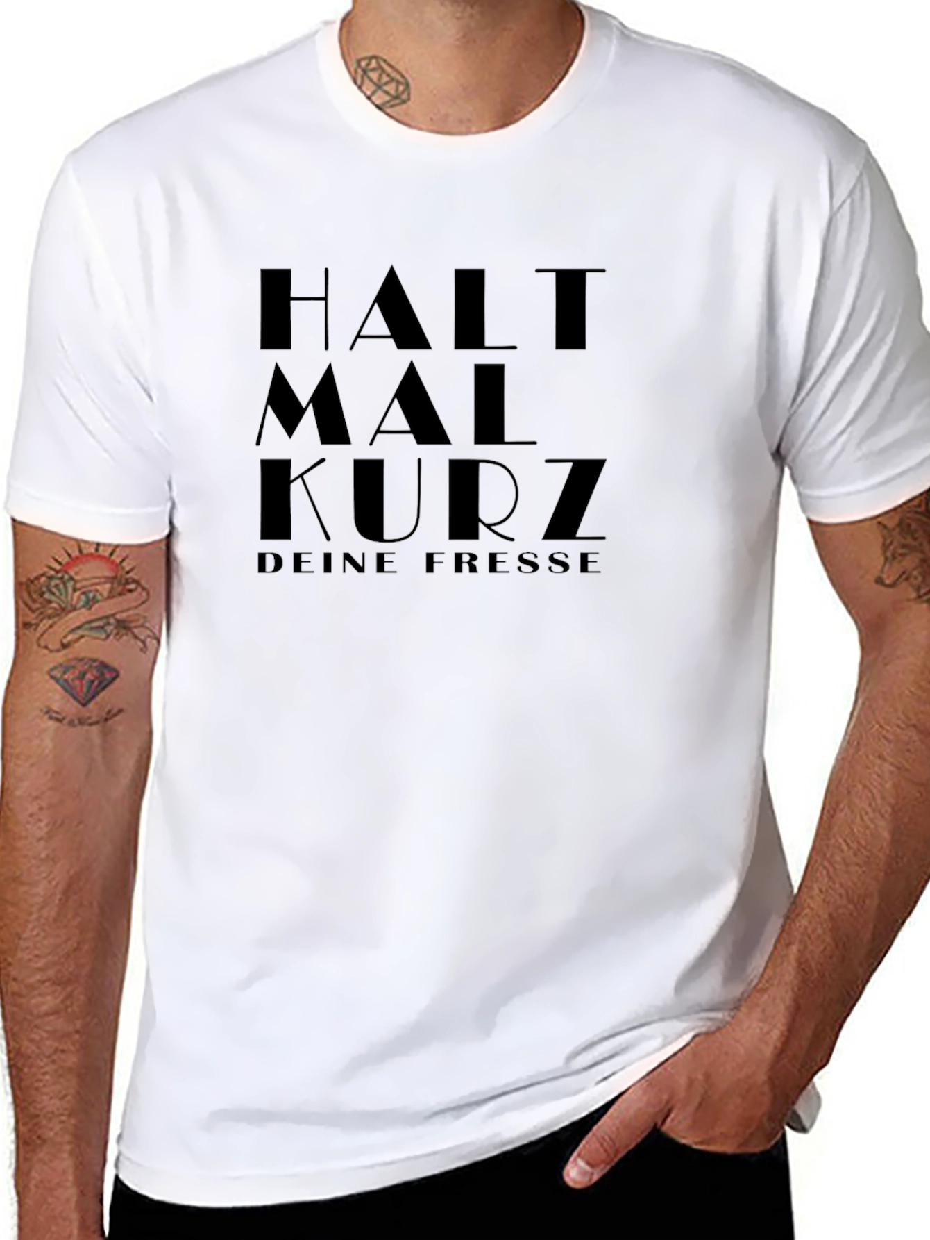 Halt Mal Kurz Graphic Tee - Black