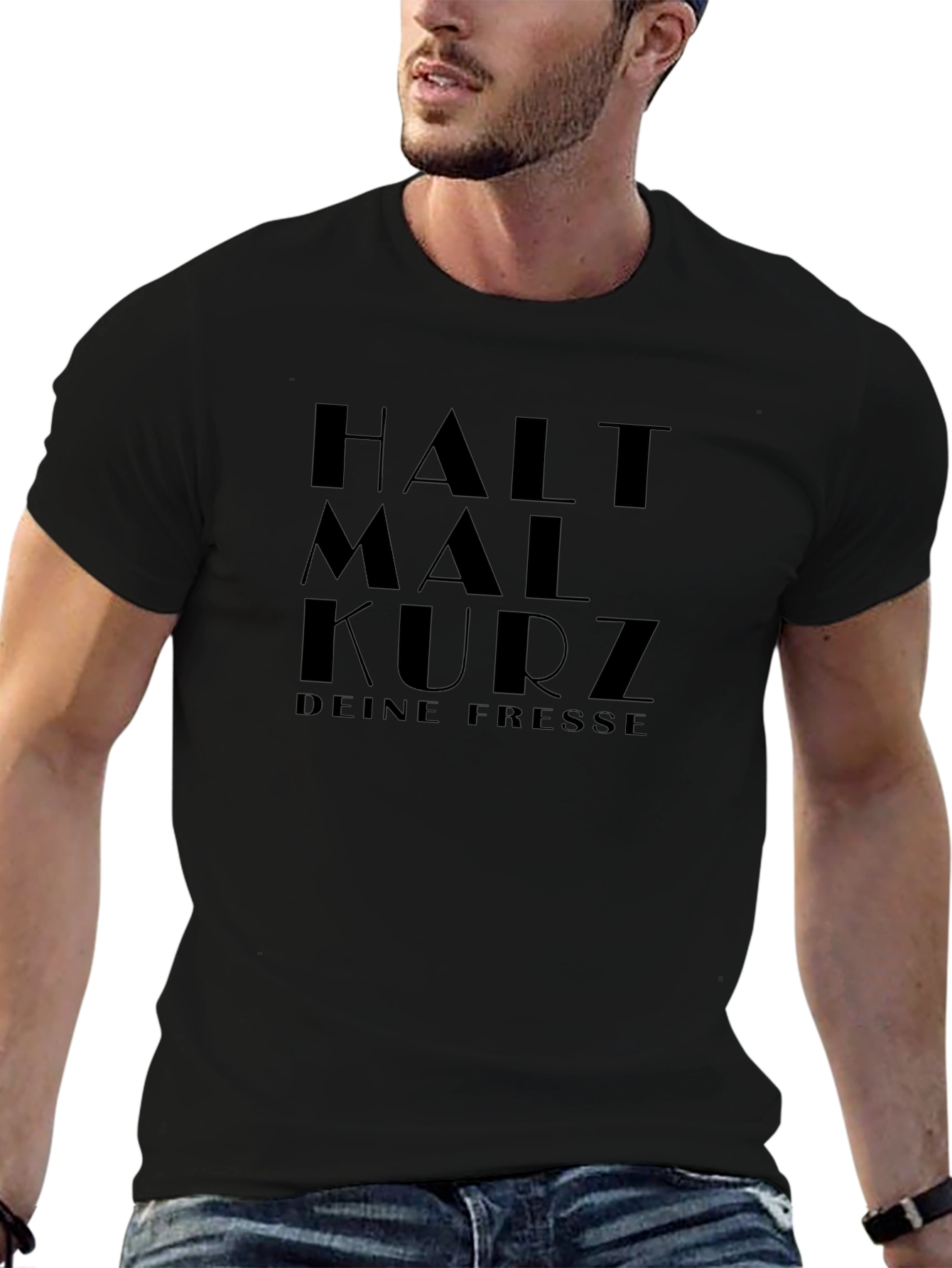 Halt Mal Kurz Graphic Tee - Black