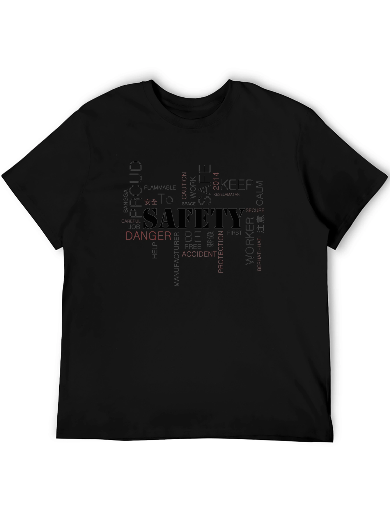Safety First Word Art Graphic T-Shirt