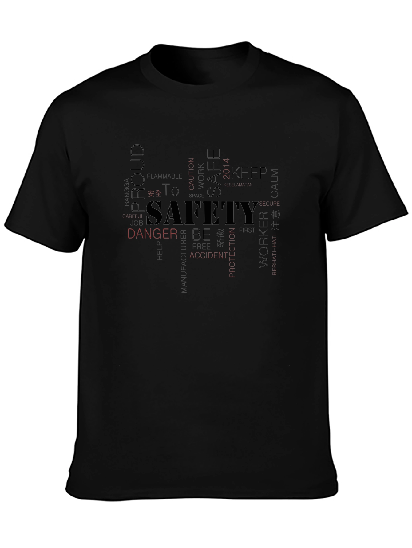 Safety First Word Art Graphic T-Shirt