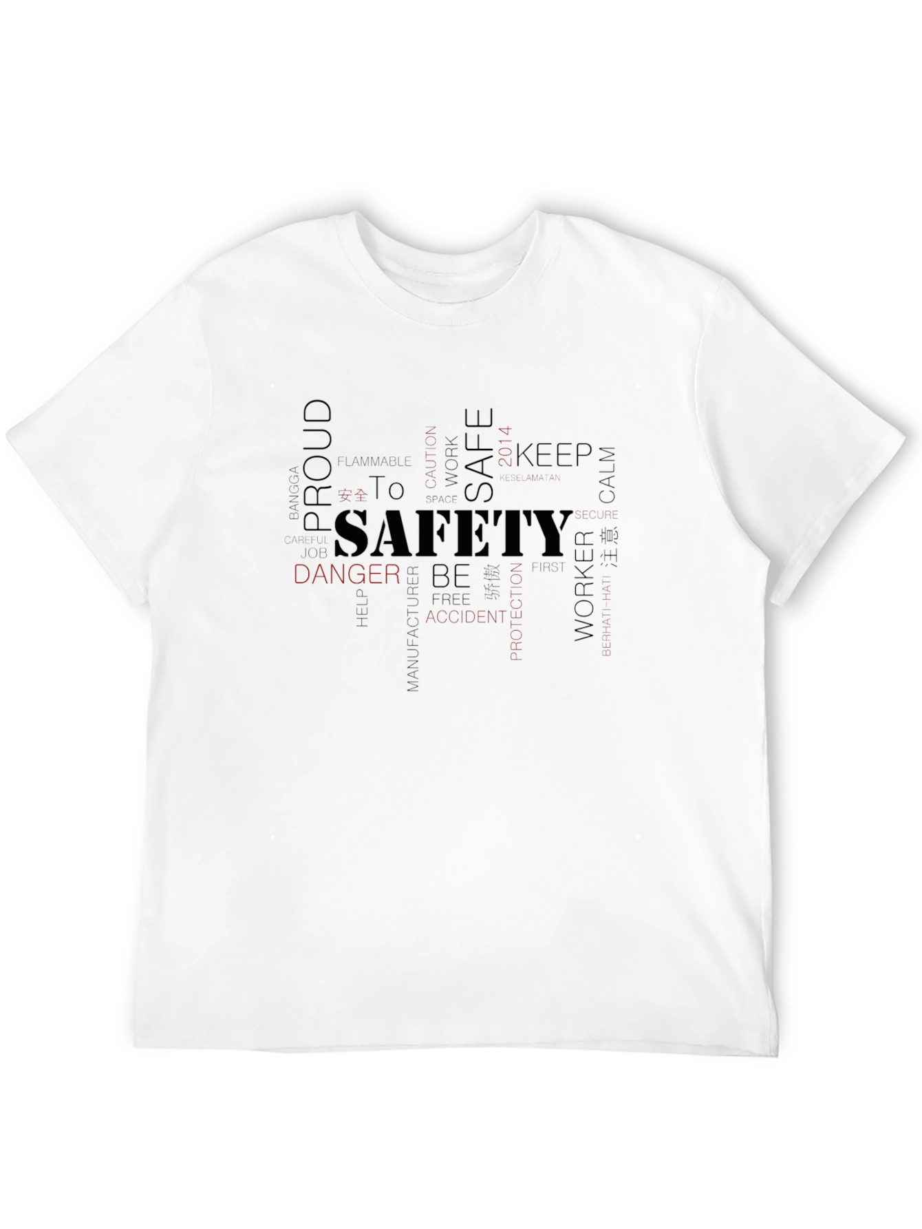 Safety First Word Art Graphic T-Shirt