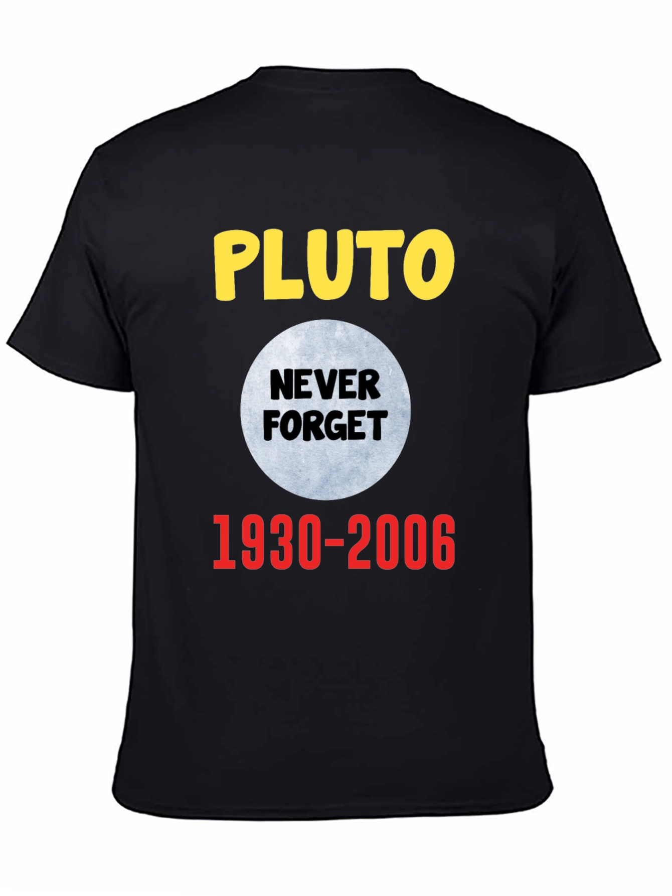 Pluto Never Forget T-Shirt - Black Cotton Tee