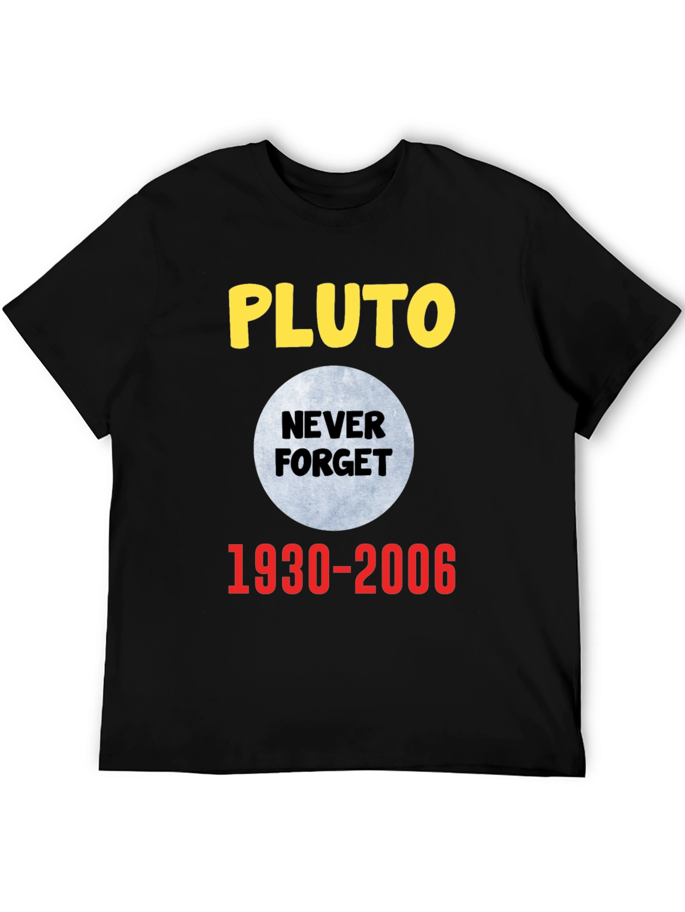 Pluto Never Forget T-Shirt - Black Cotton Tee
