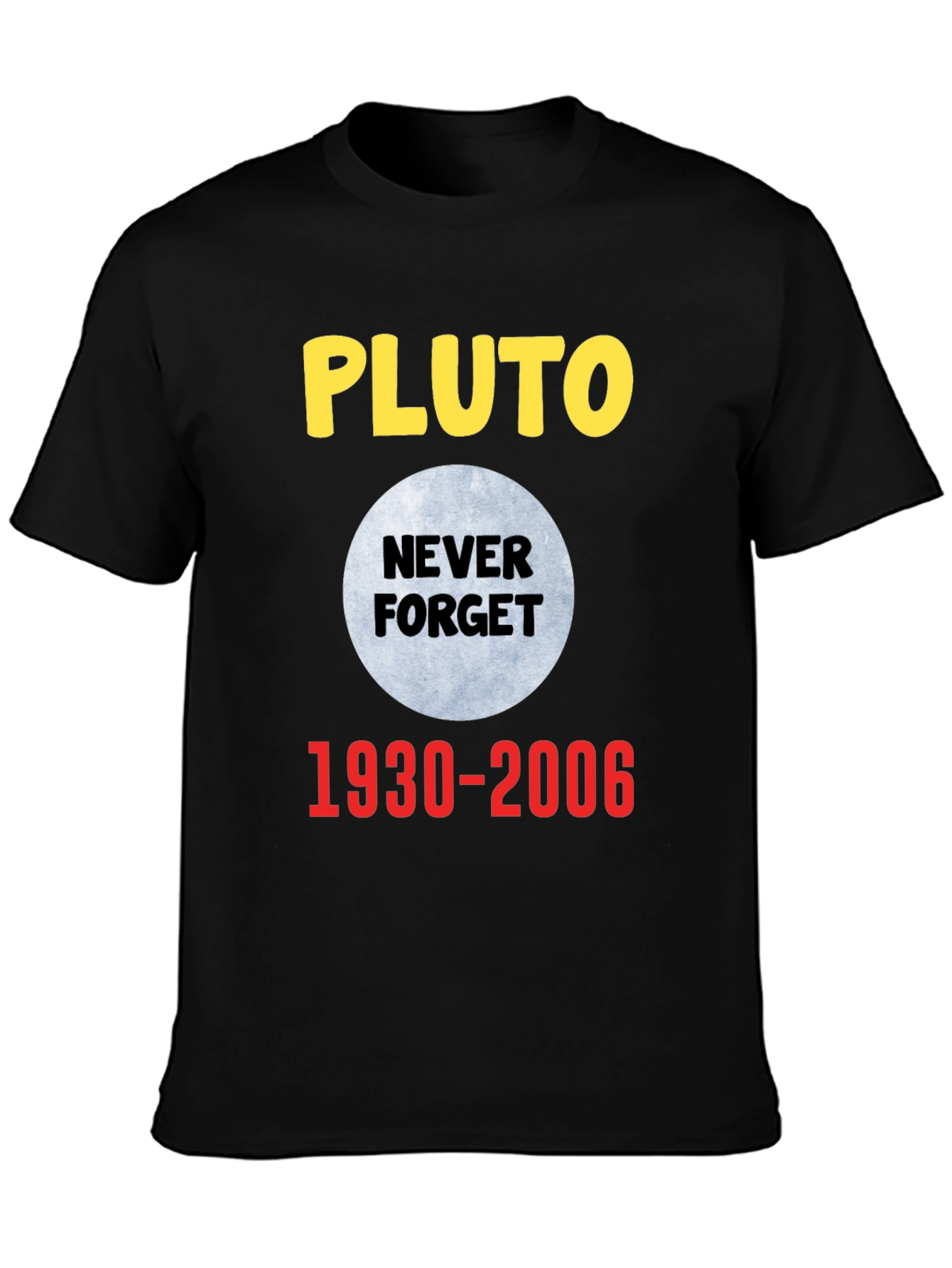 Pluto Never Forget T-Shirt - Black Cotton Tee