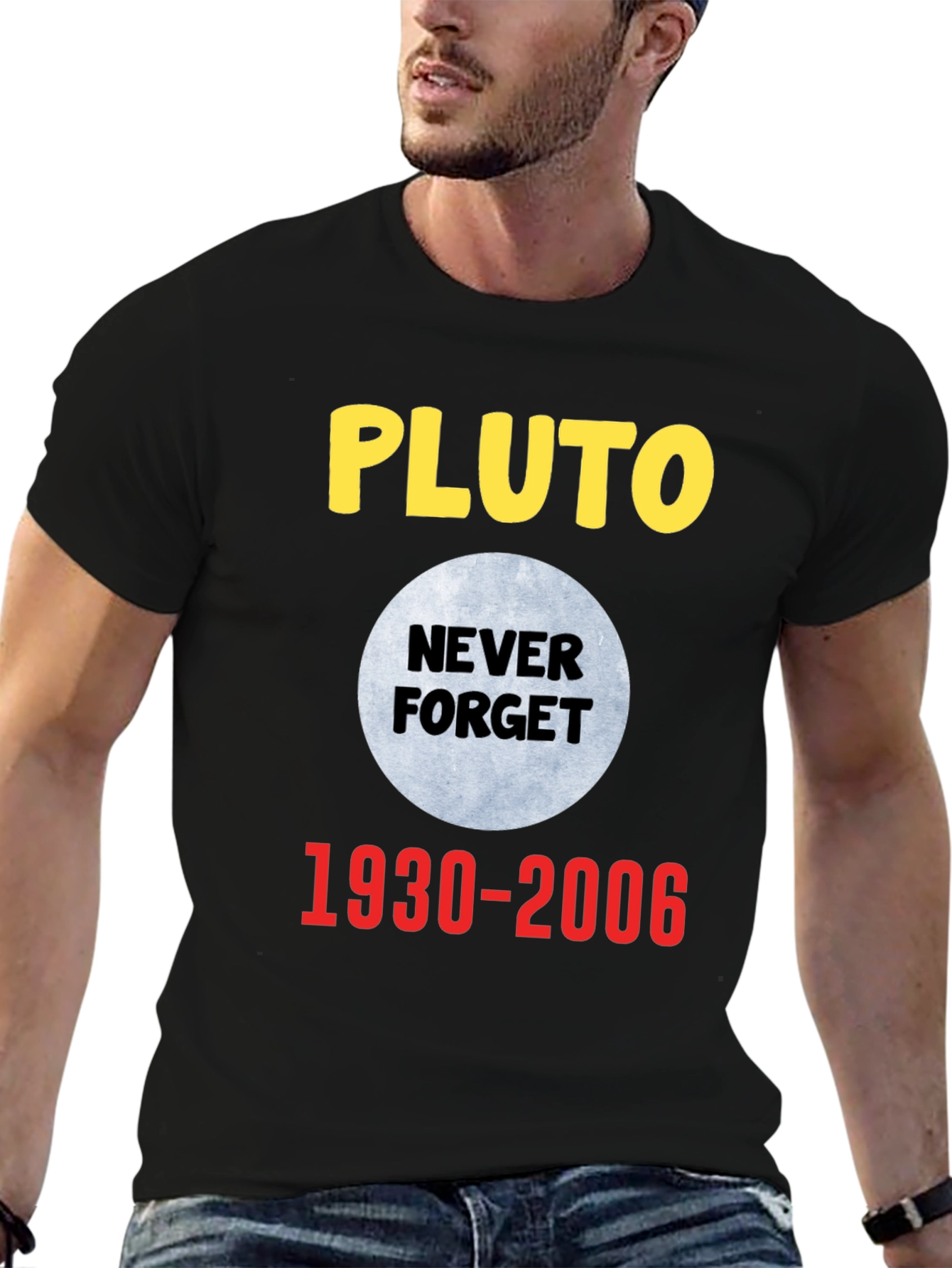 Pluto Never Forget T-Shirt - Black Cotton Tee