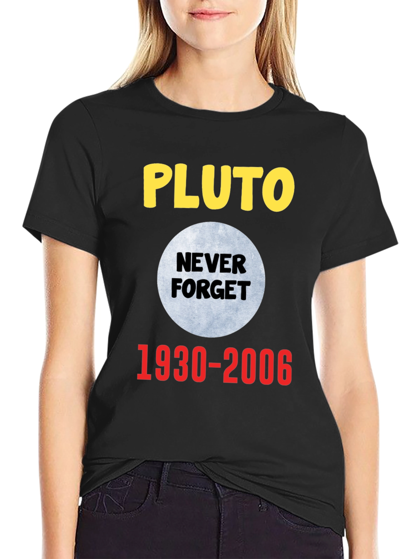 Pluto Never Forget T-Shirt - Black Cotton Tee