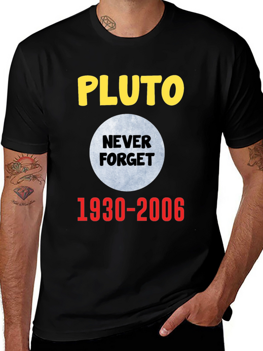 Pluto Never Forget T-Shirt - Black Cotton Tee