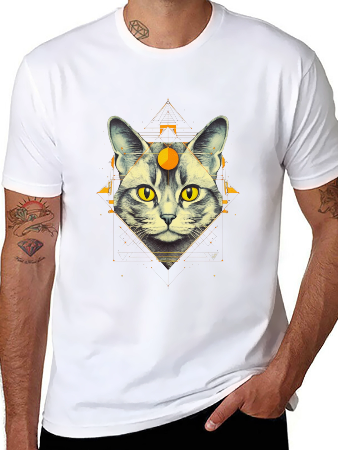 Mystic Cat Graphic Tee - Unique Design