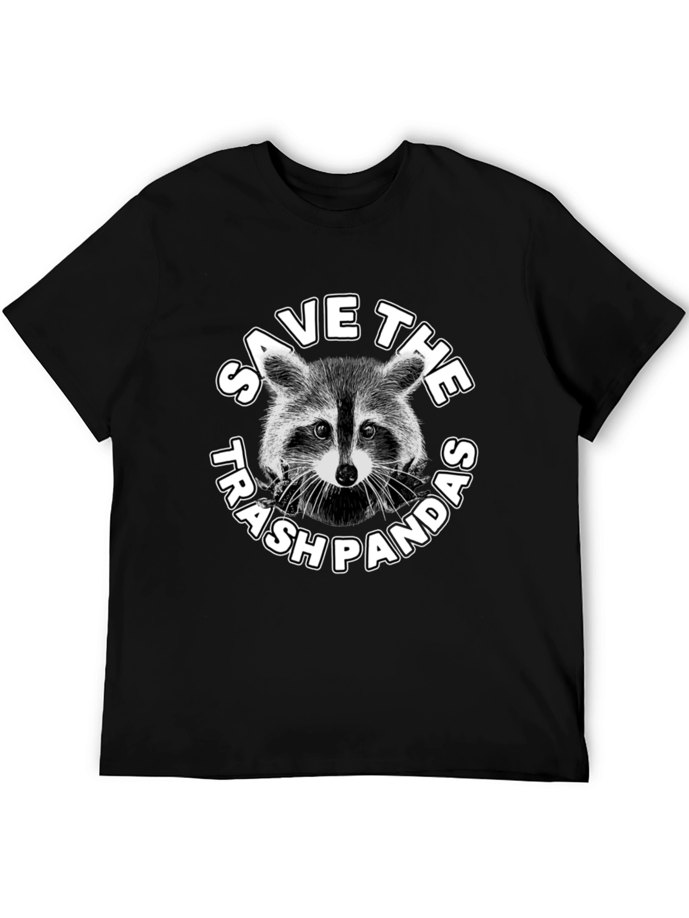 Save The Trash Pandas Graphic T-Shirt - Black
