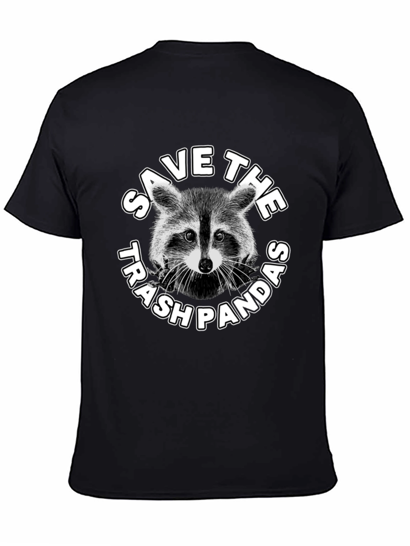 Save The Trash Pandas Graphic T-Shirt - Black