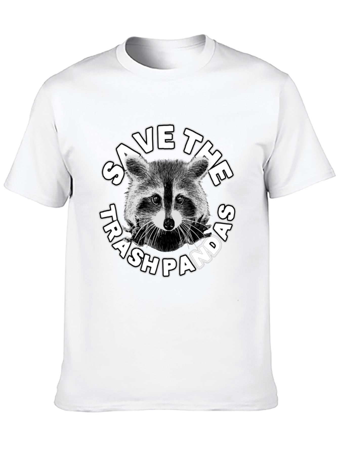 Save The Trash Pandas Graphic T-Shirt - Black