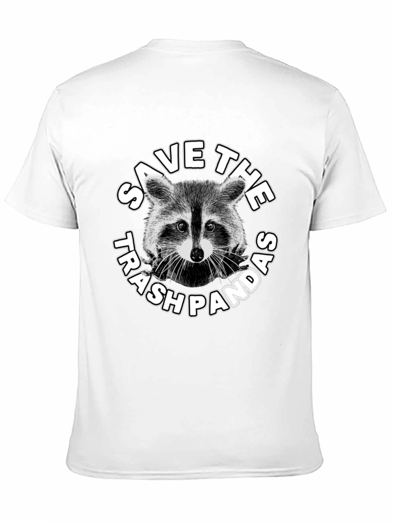Save The Trash Pandas Graphic T-Shirt - Black