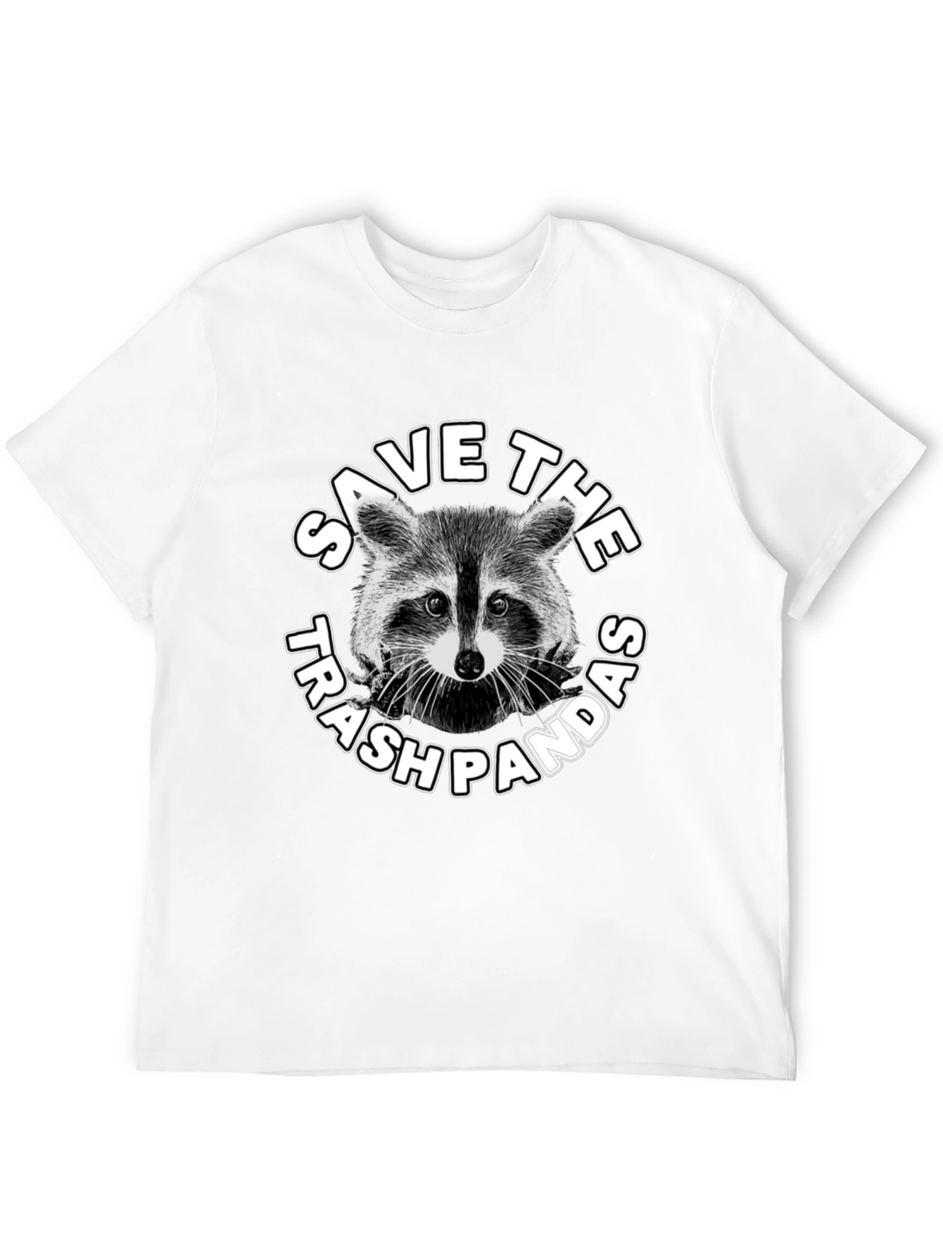 Save The Trash Pandas Graphic T-Shirt - Black