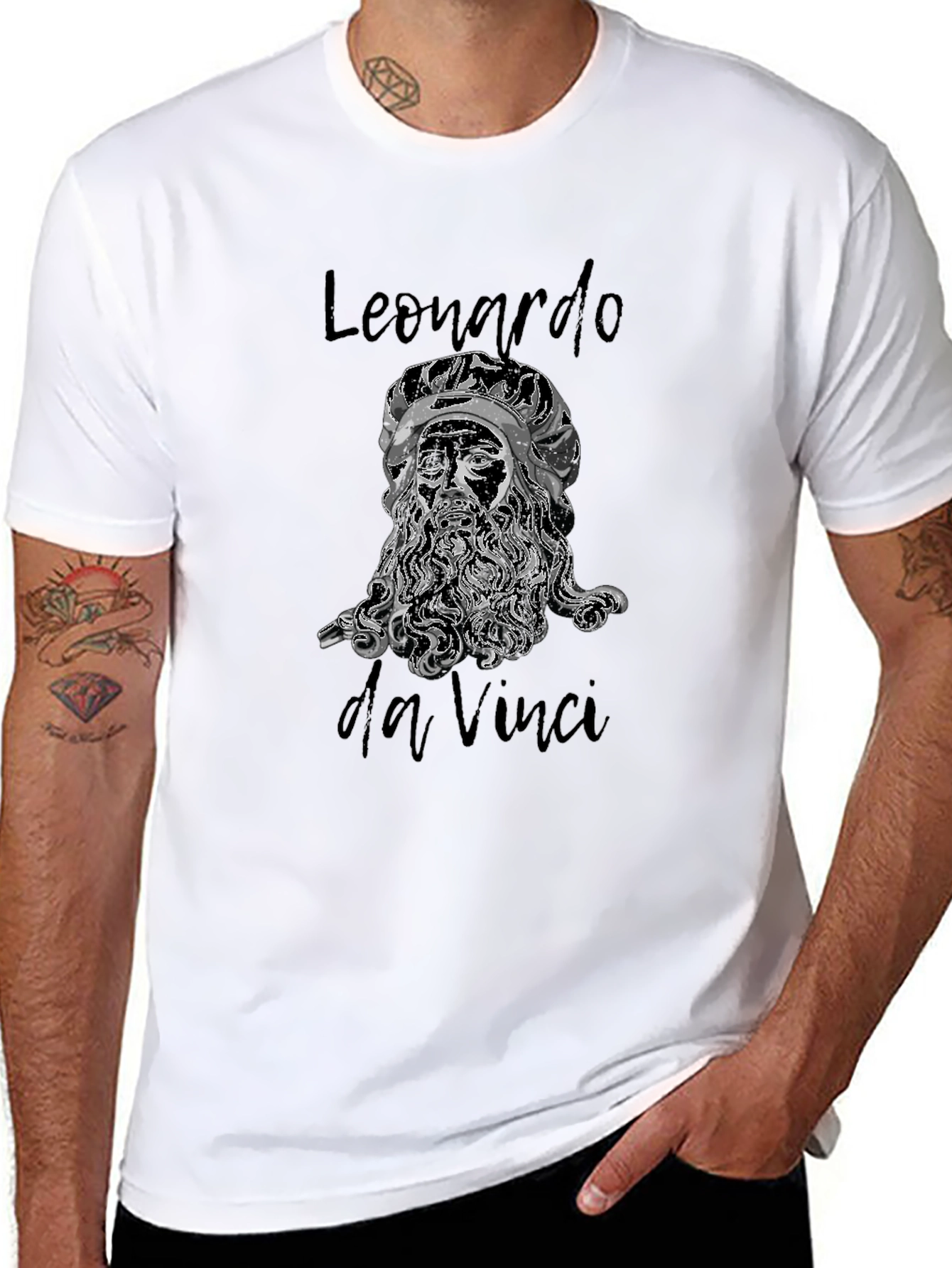 Leonardo Da Vinci Black T-Shirt