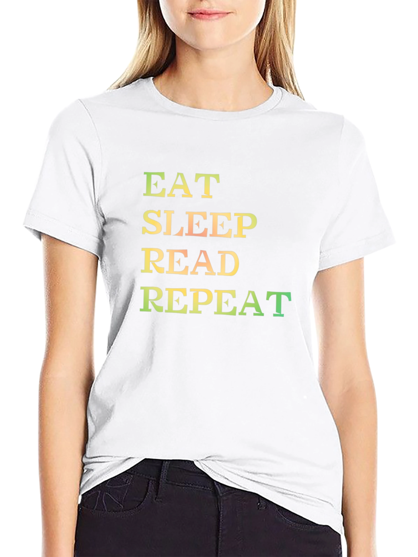 Eat Sleep Read Repeat Black Graphic Tee