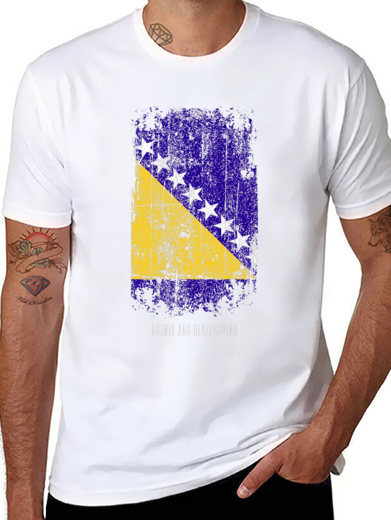 Bosnia & Herzegovina Flag Graphic T-Shirt