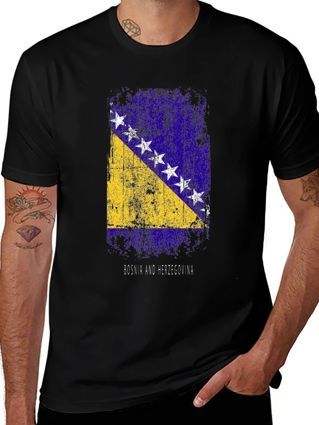 Bosnia & Herzegovina Flag Graphic T-Shirt