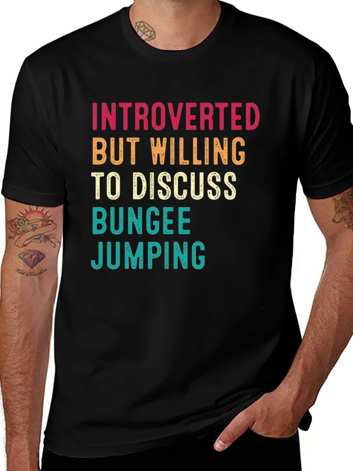 Introverted Bungee Jumping Graphic T-Shirt