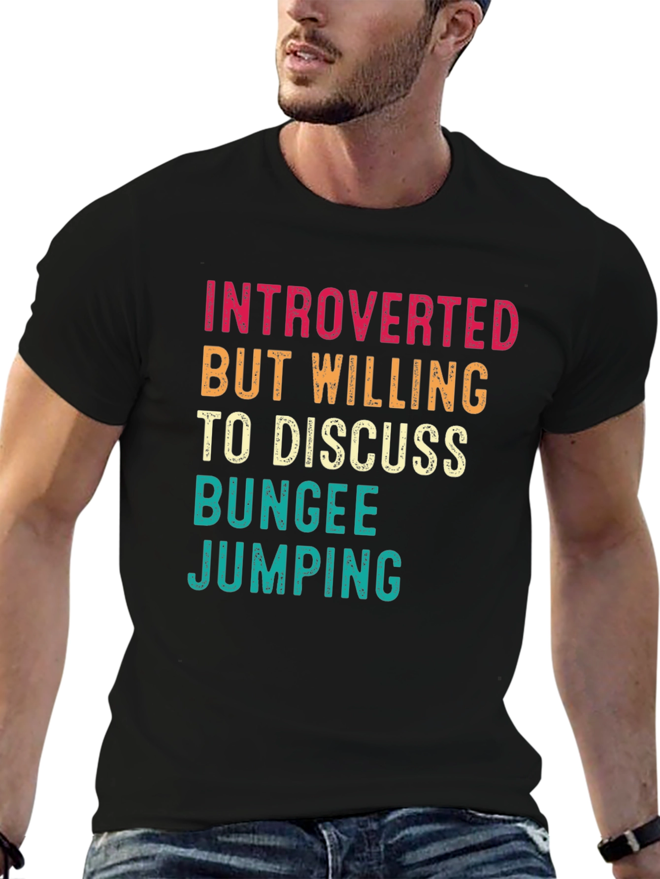 Introverted Bungee Jumping Graphic T-Shirt