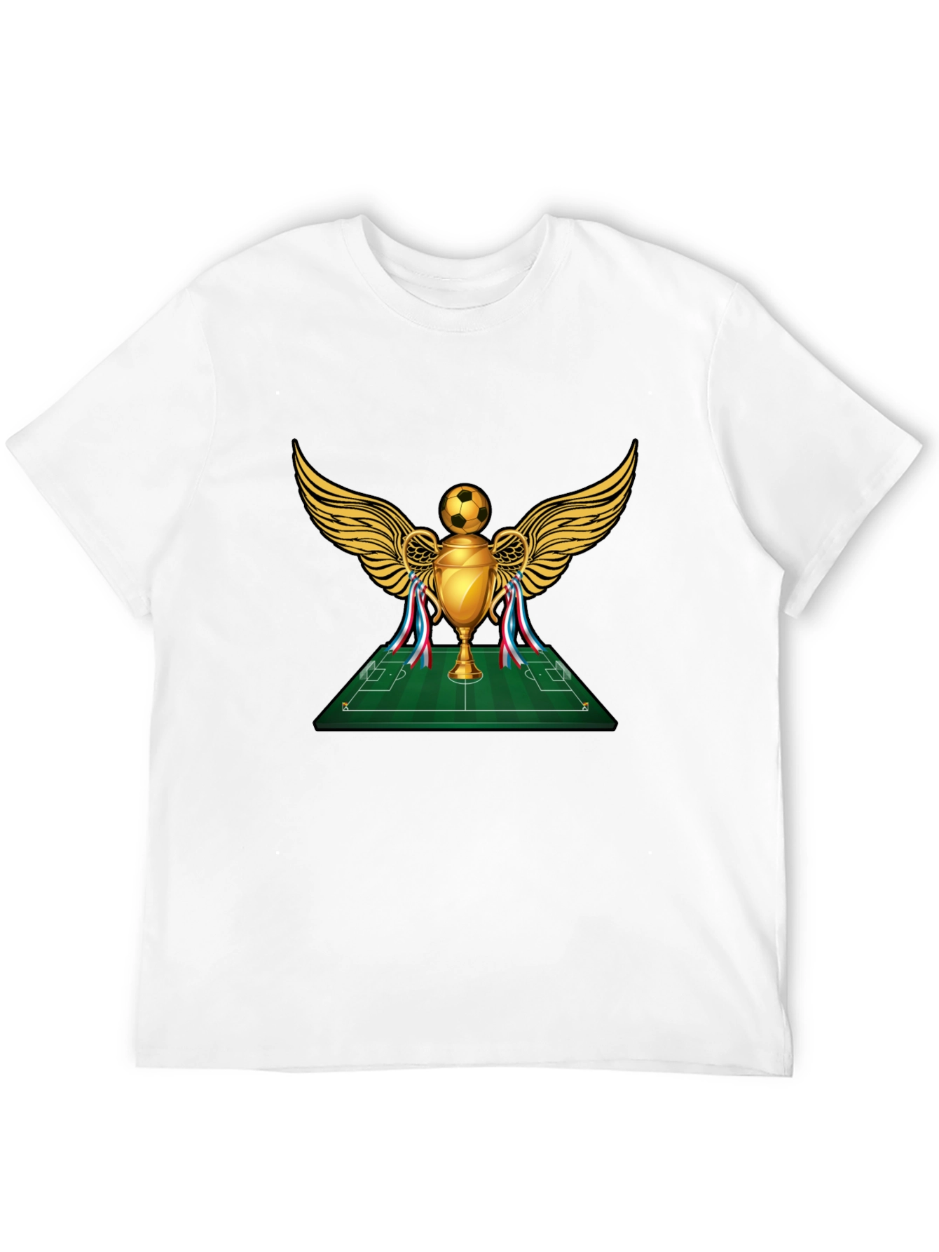 Soccer Trophy Graphic Tee - Black Cotton T-Shirt