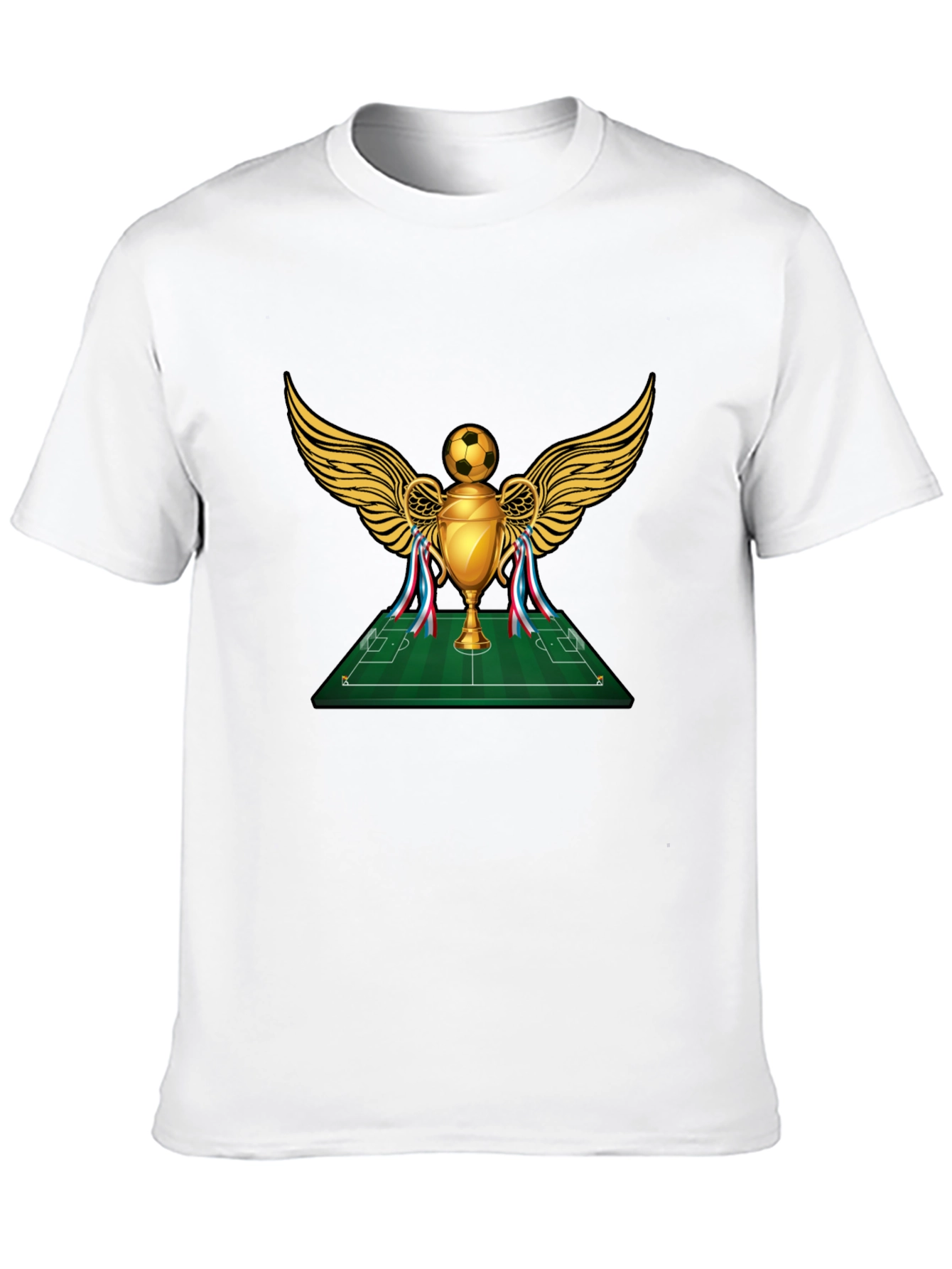 Soccer Trophy Graphic Tee - Black Cotton T-Shirt