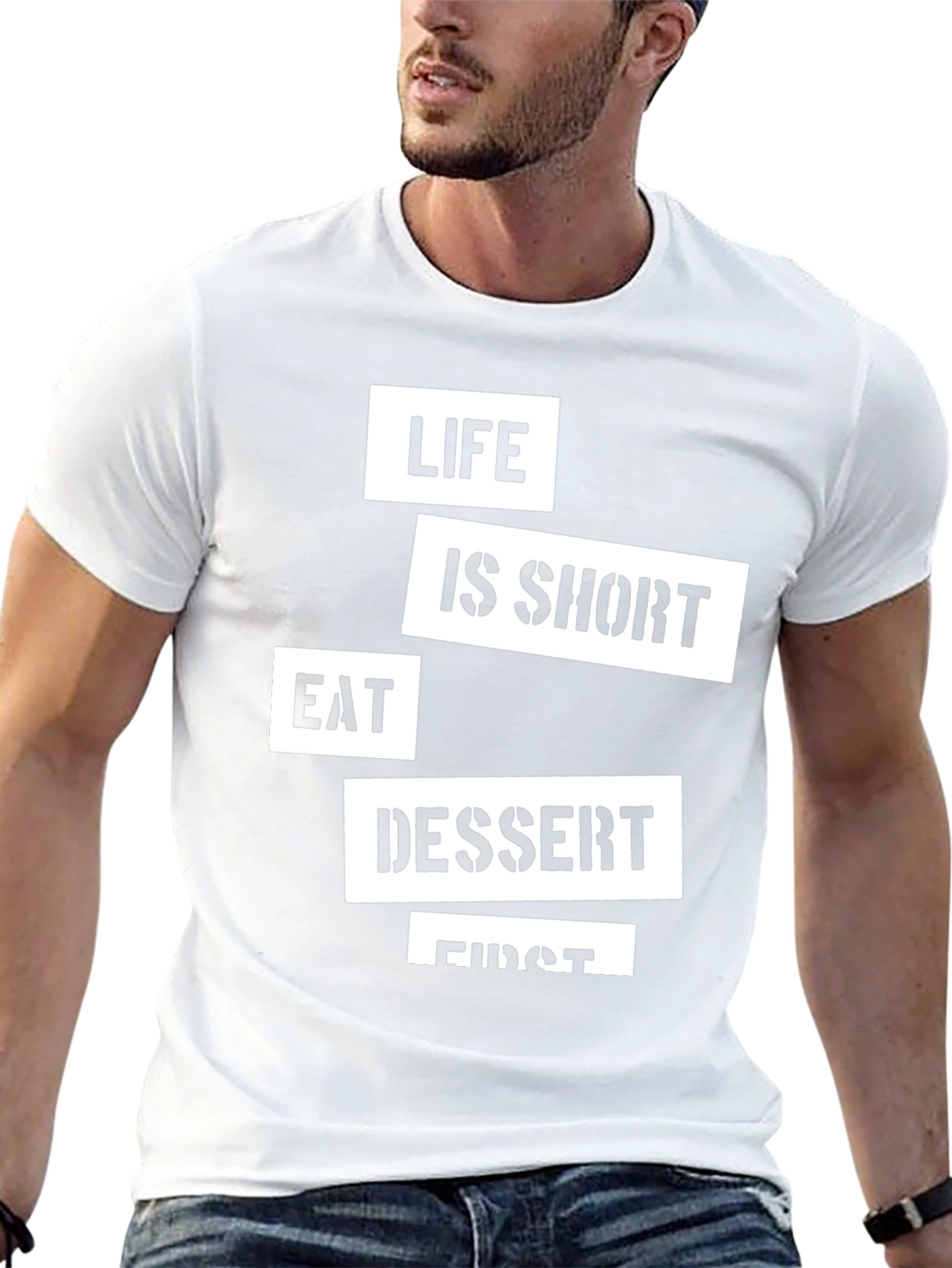 Life Is Short Eat Dessert First Black T-Shirt