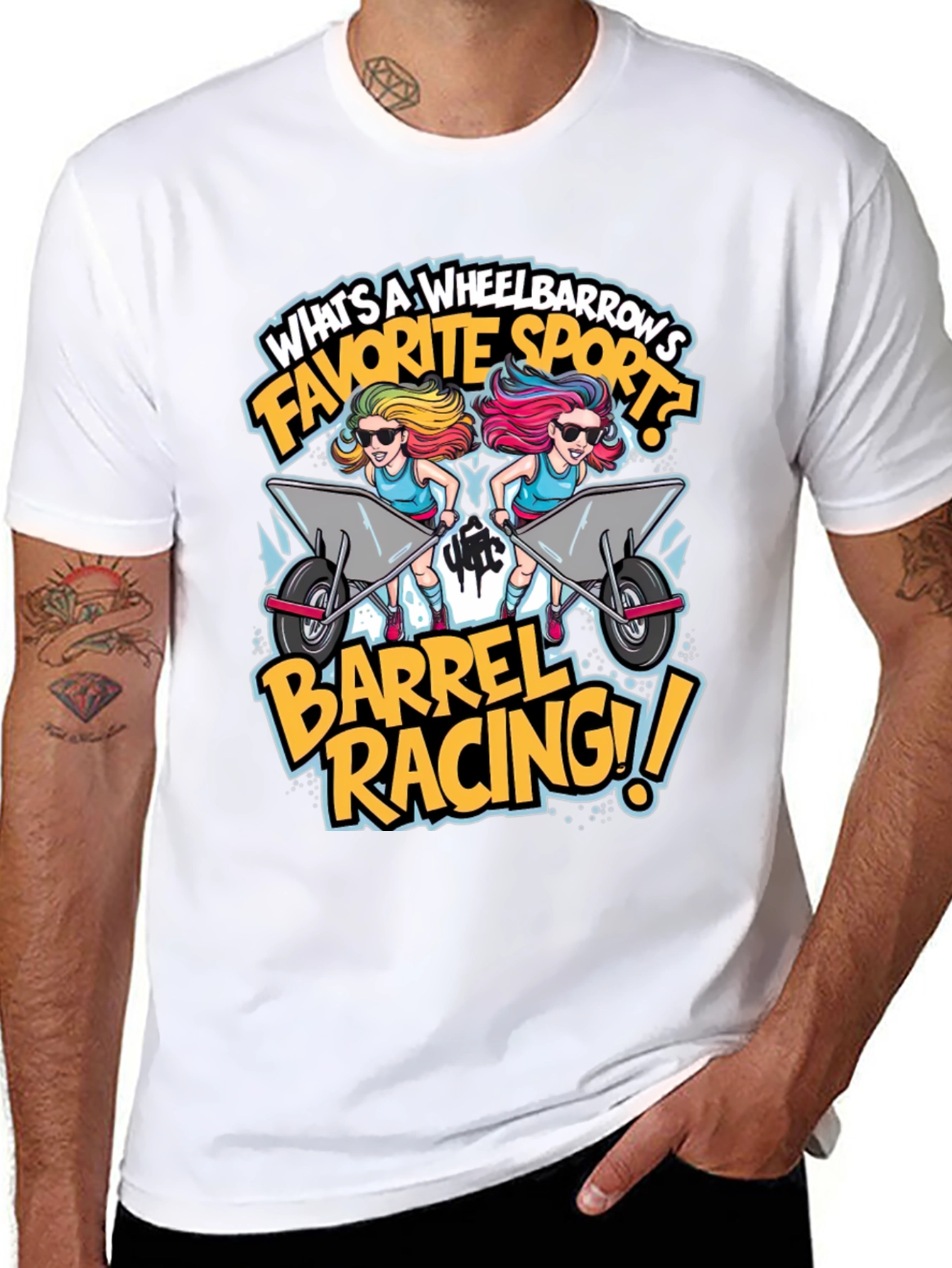 Wheelbarrow Barrel Racing Graphic Tee