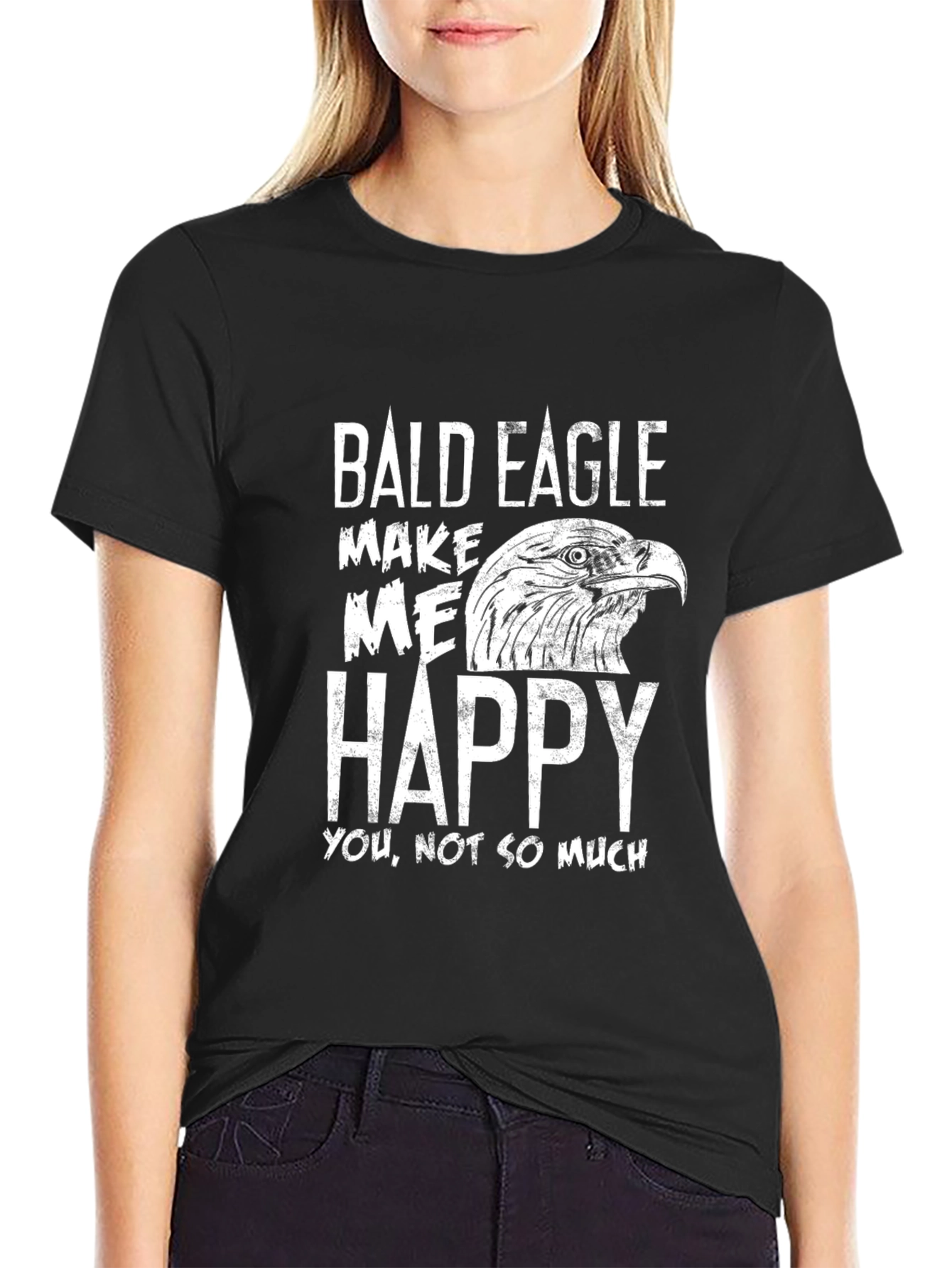 Bald Eagle Makes Me Happy Graphic T-Shirt