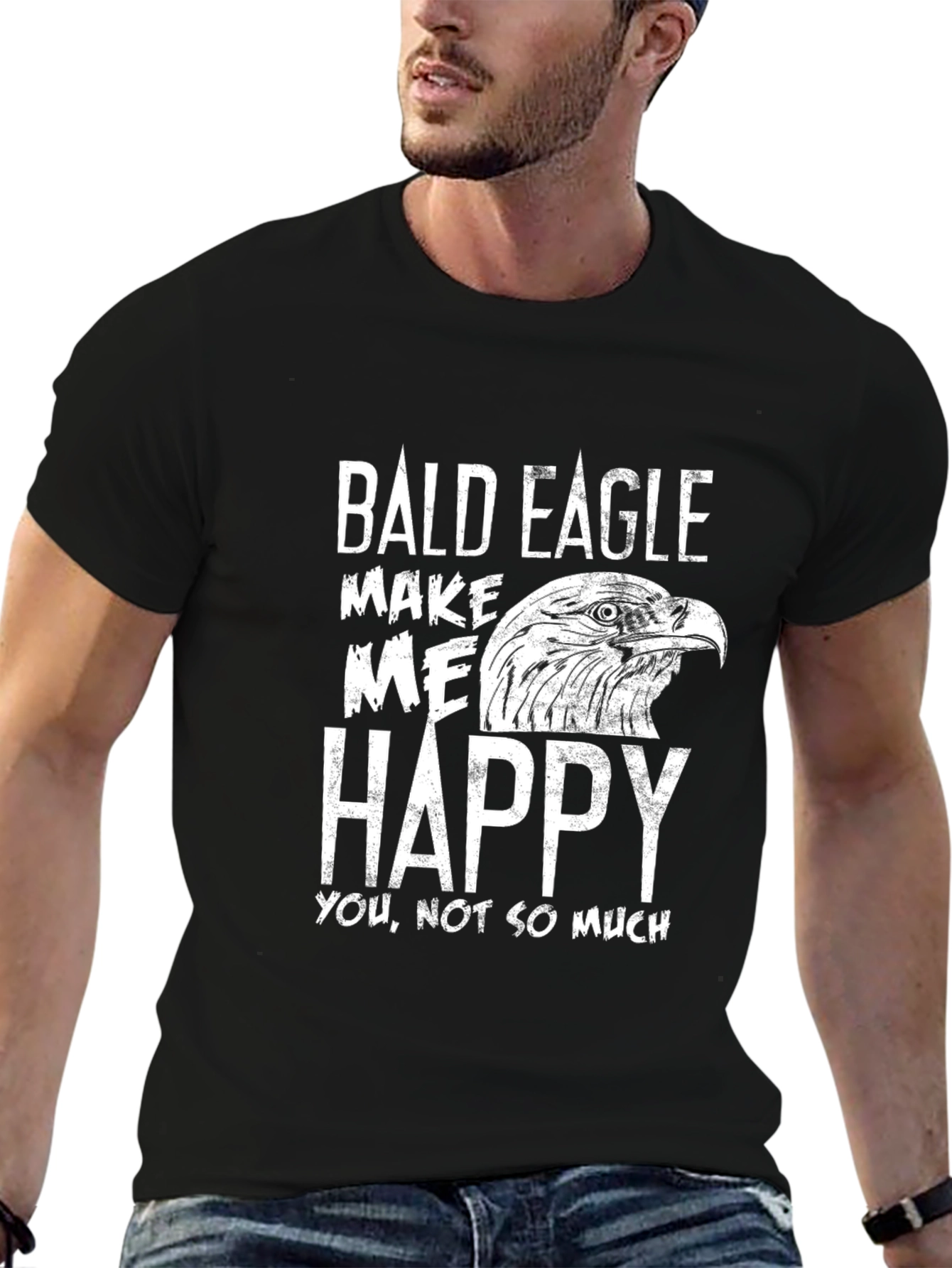 Bald Eagle Makes Me Happy Graphic T-Shirt