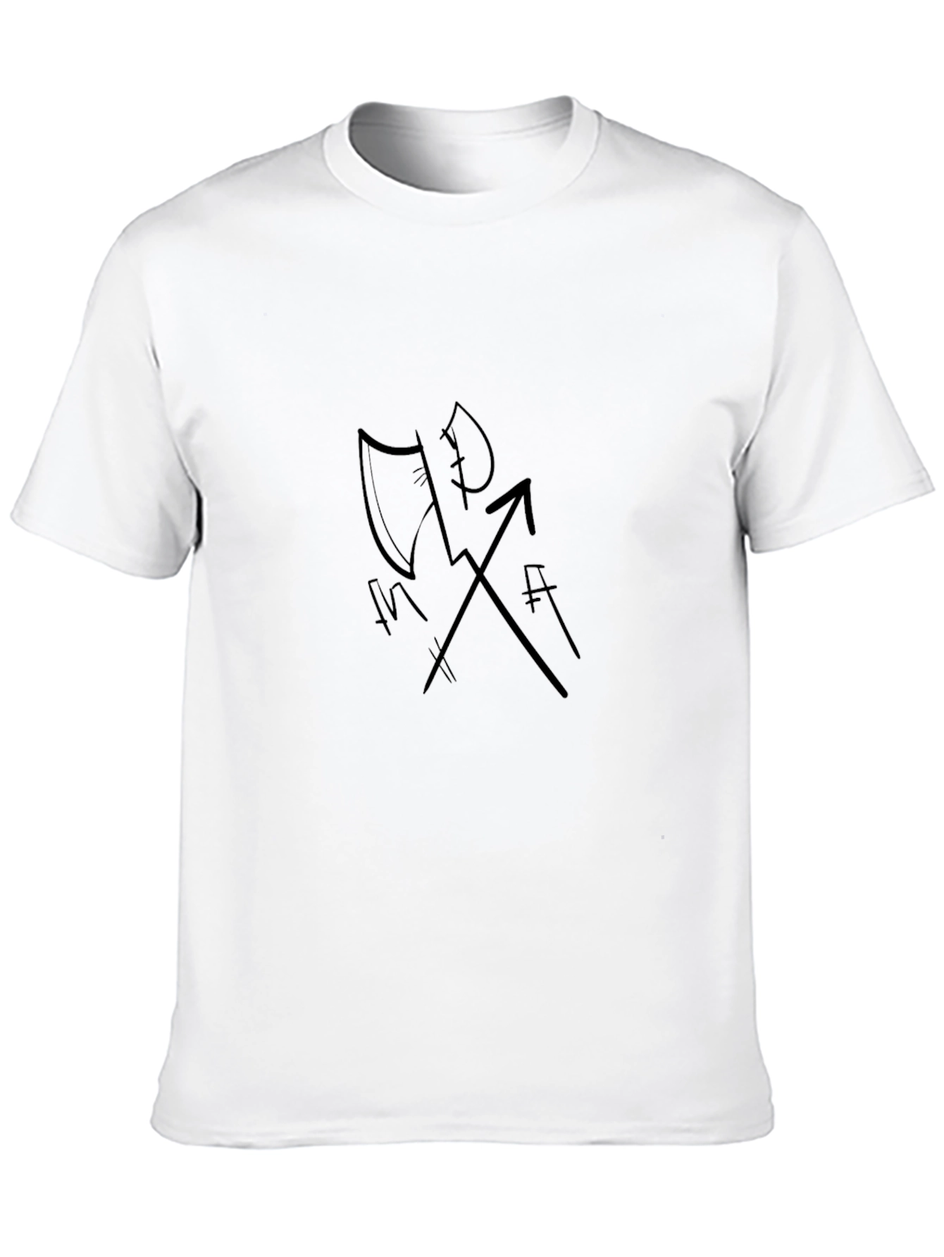 Mens Black Graphic Tee - Axe Arrow Design