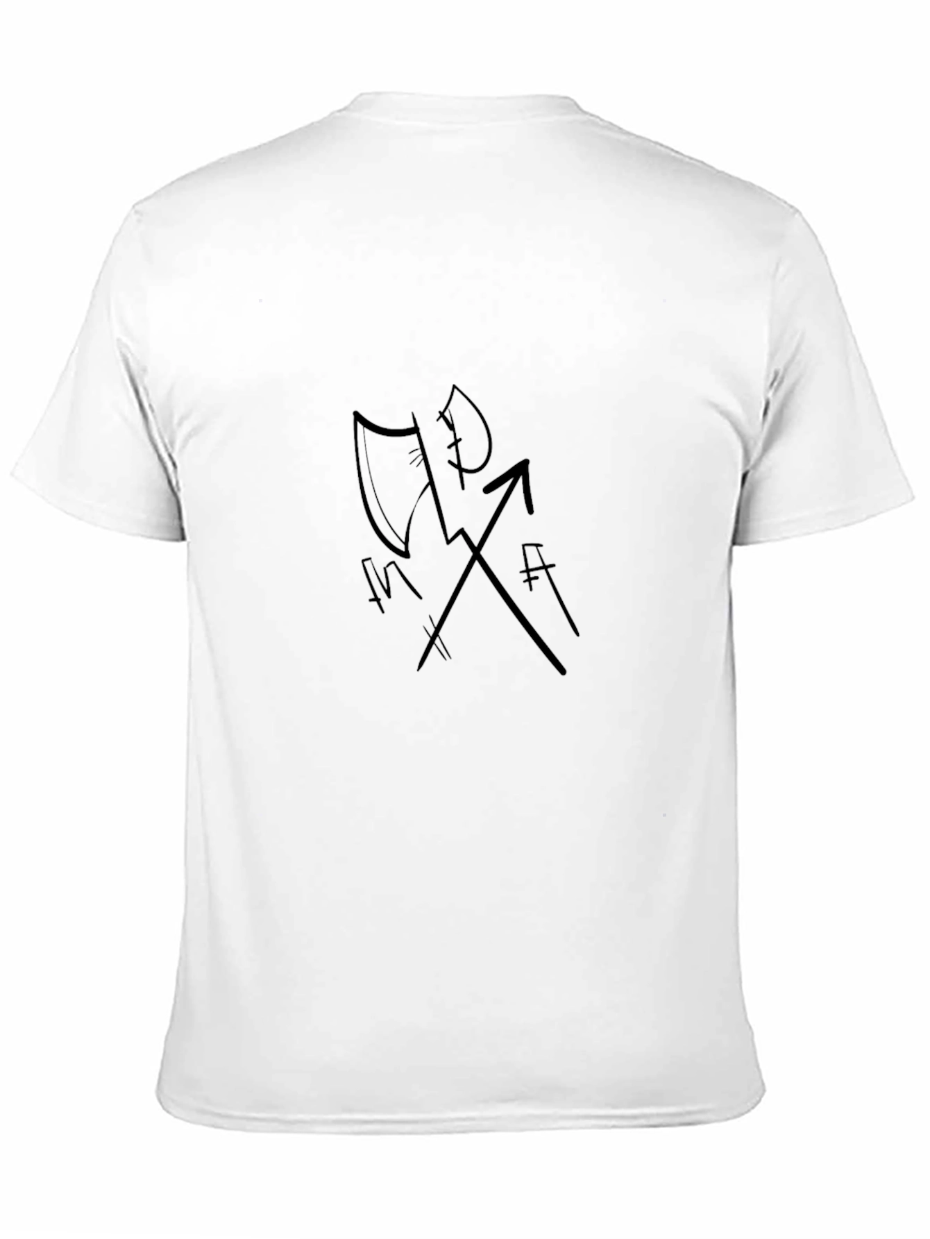Mens Black Graphic Tee - Axe Arrow Design