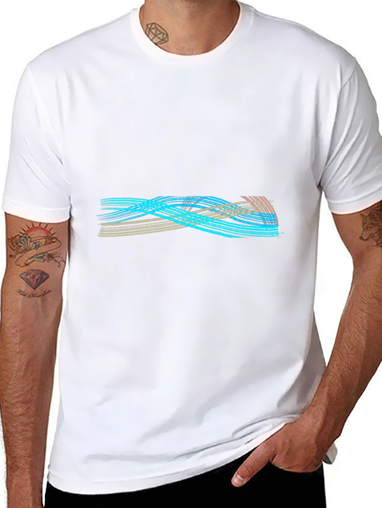 Abstract Lines Graphic Tee - Casual Comfort