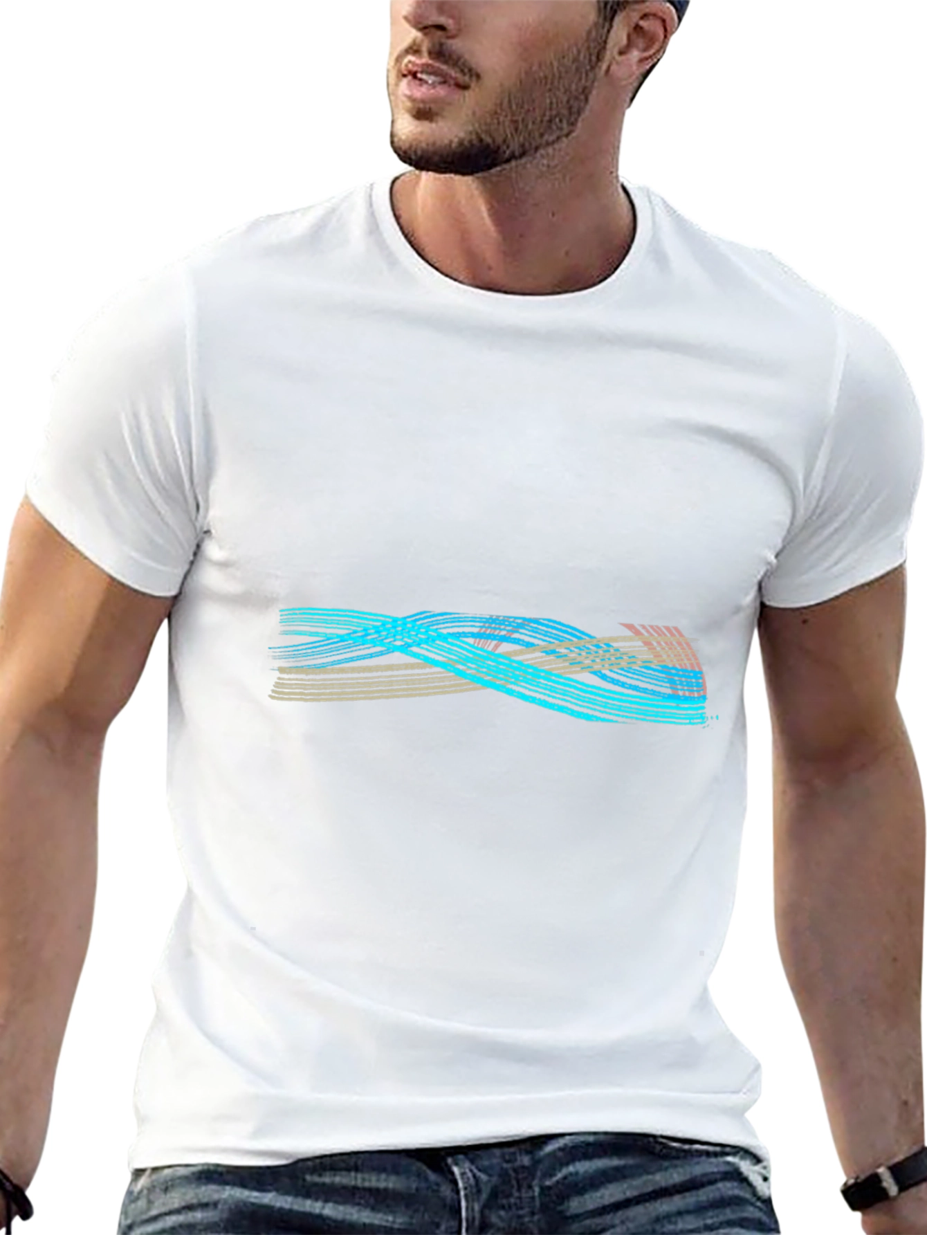 Abstract Lines Graphic Tee - Casual Comfort
