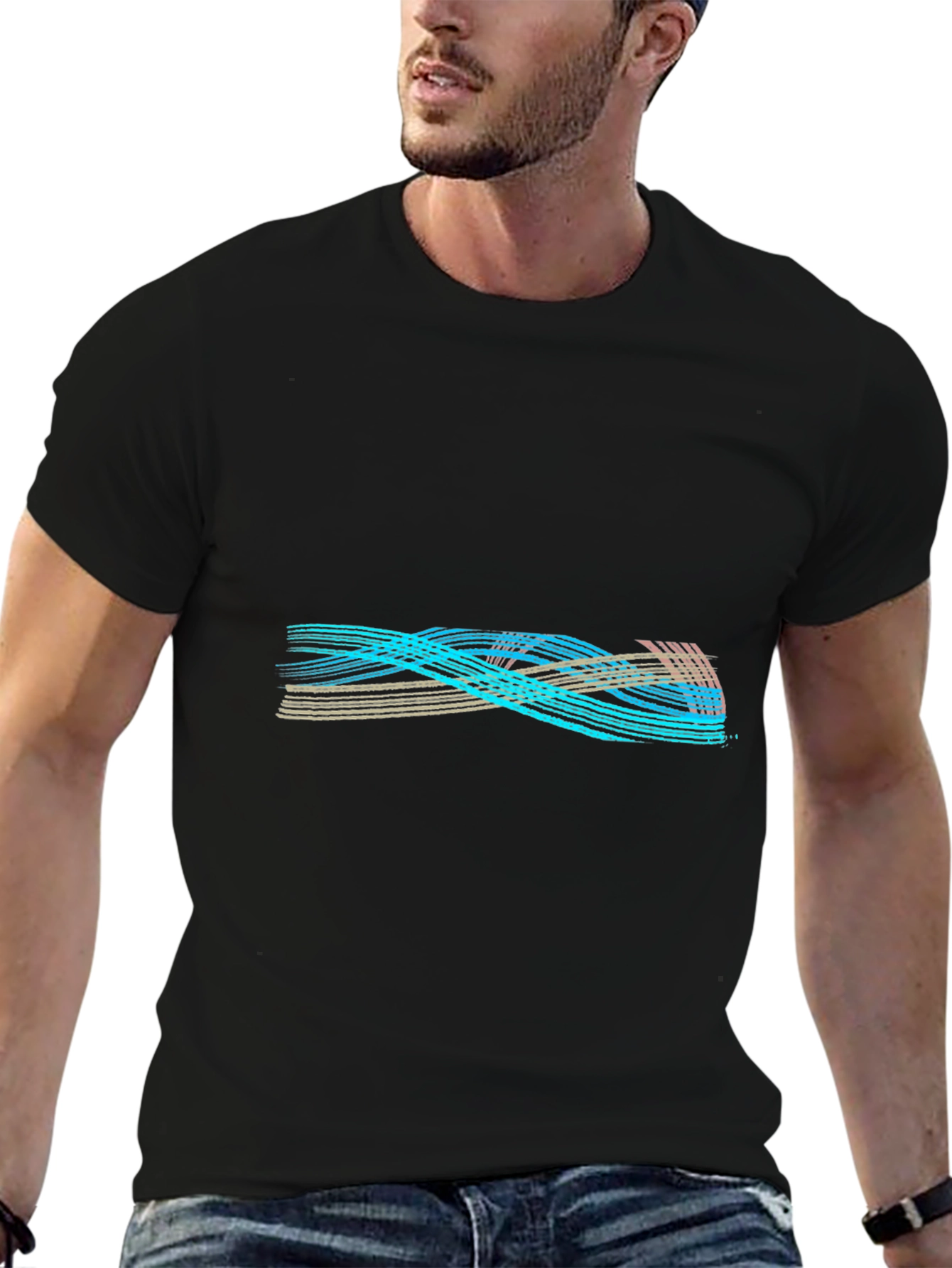 Abstract Lines Graphic Tee - Casual Comfort