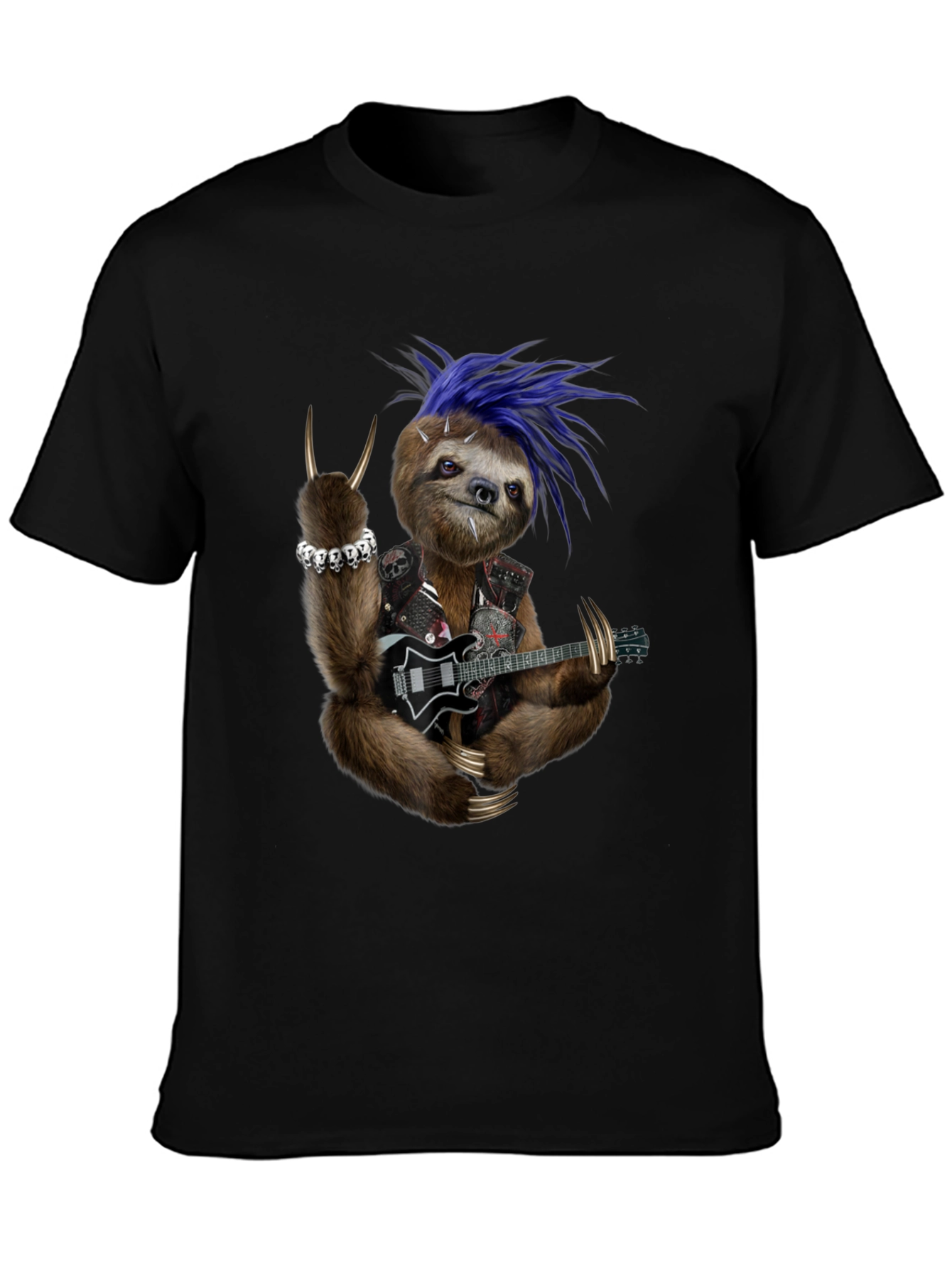 Rocking Sloth T-Shirt - Heavy Metal Animal Tee