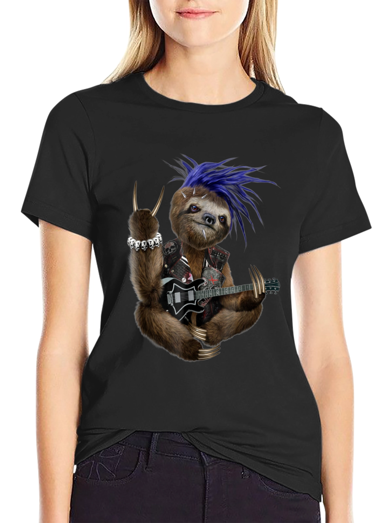 Rocking Sloth T-Shirt - Heavy Metal Animal Tee