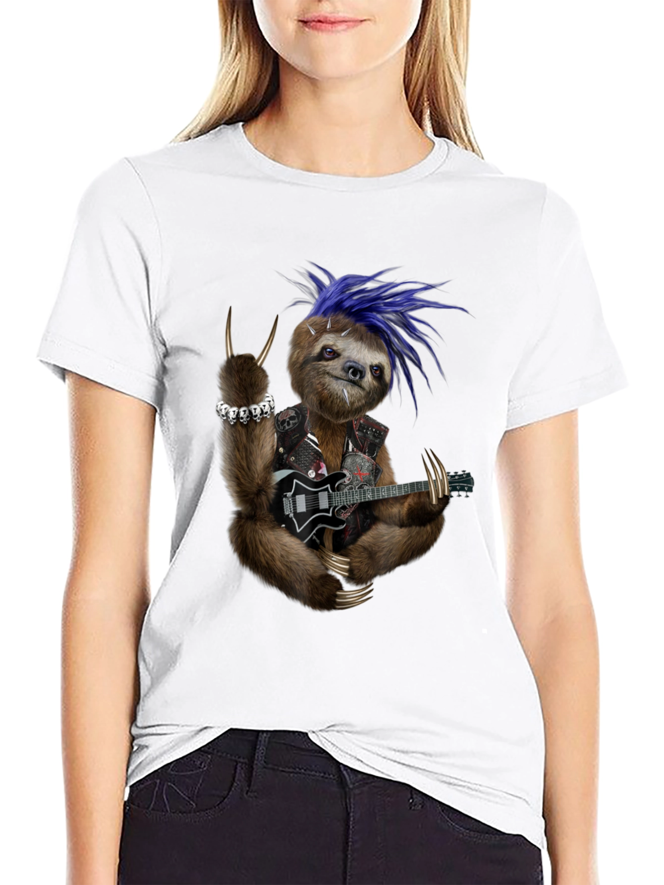 Rocking Sloth T-Shirt - Heavy Metal Animal Tee
