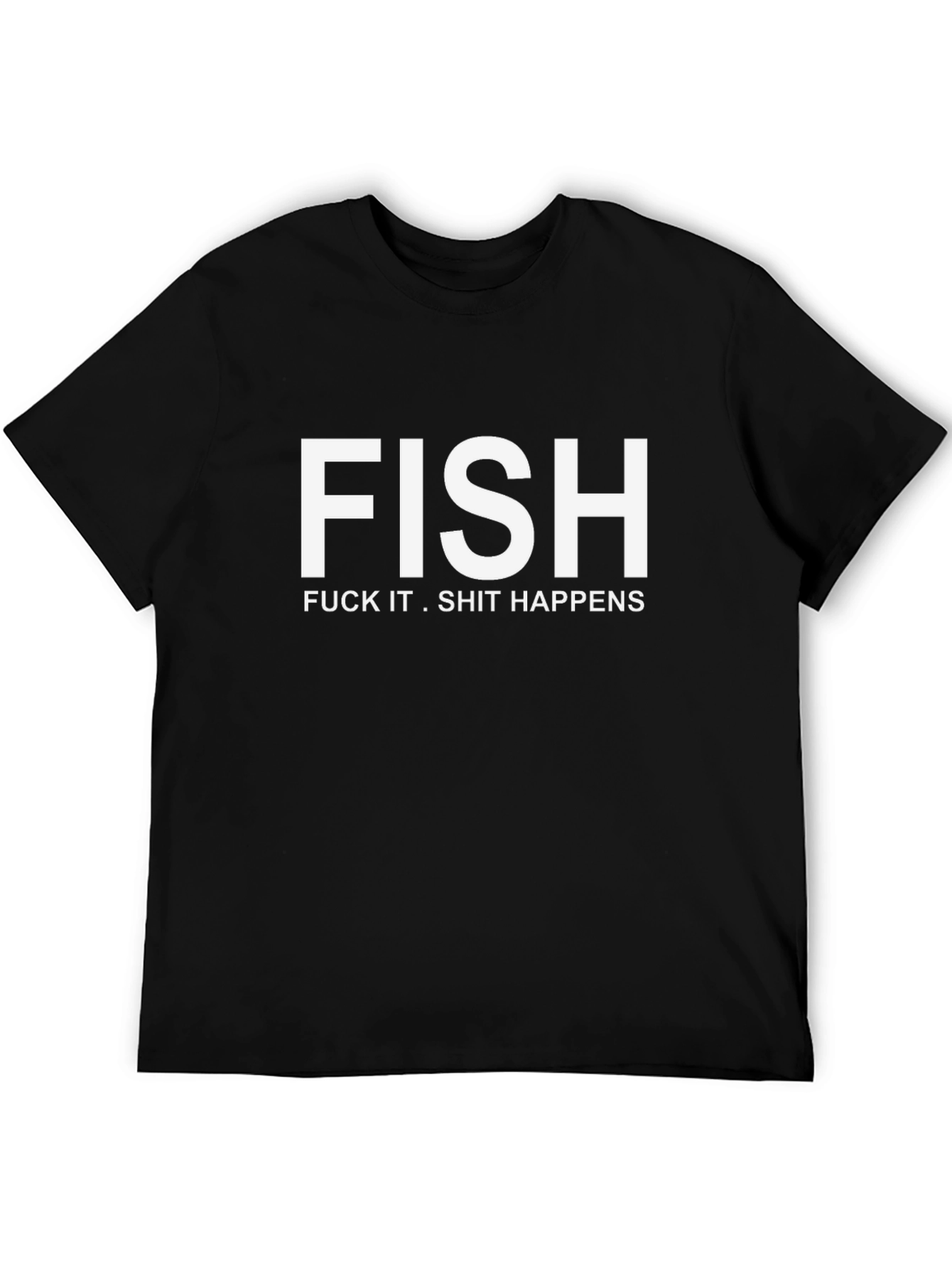 FISH Funny Graphic Black T-Shirt