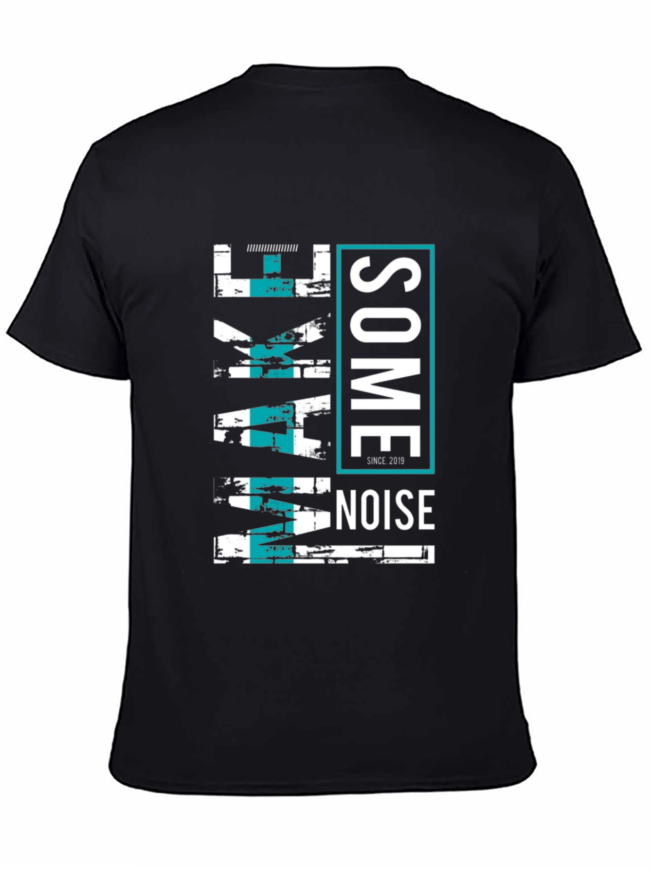 Make Some Noise Graphic Tee - Black Casual T-Shirt