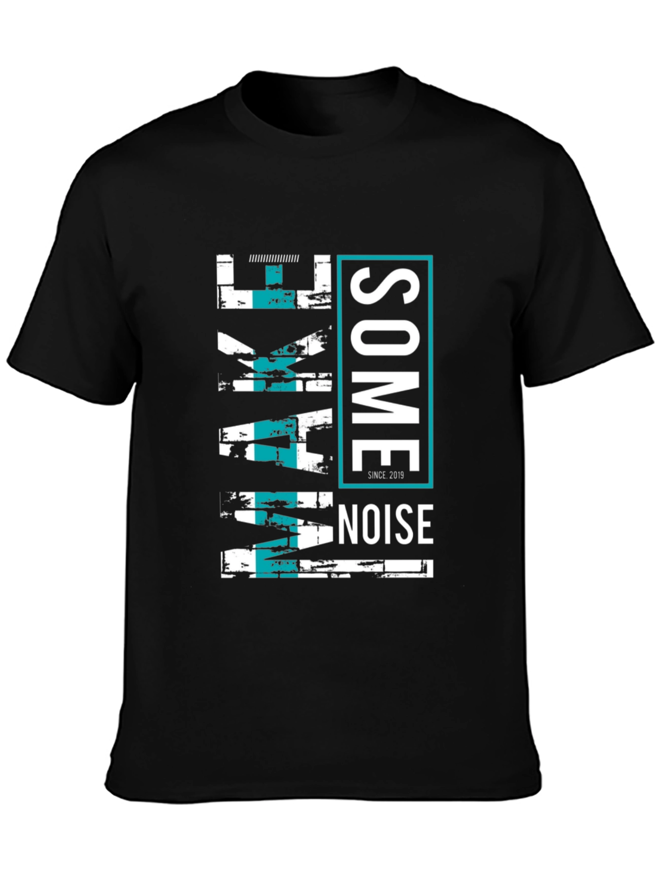 Make Some Noise Graphic Tee - Black Casual T-Shirt