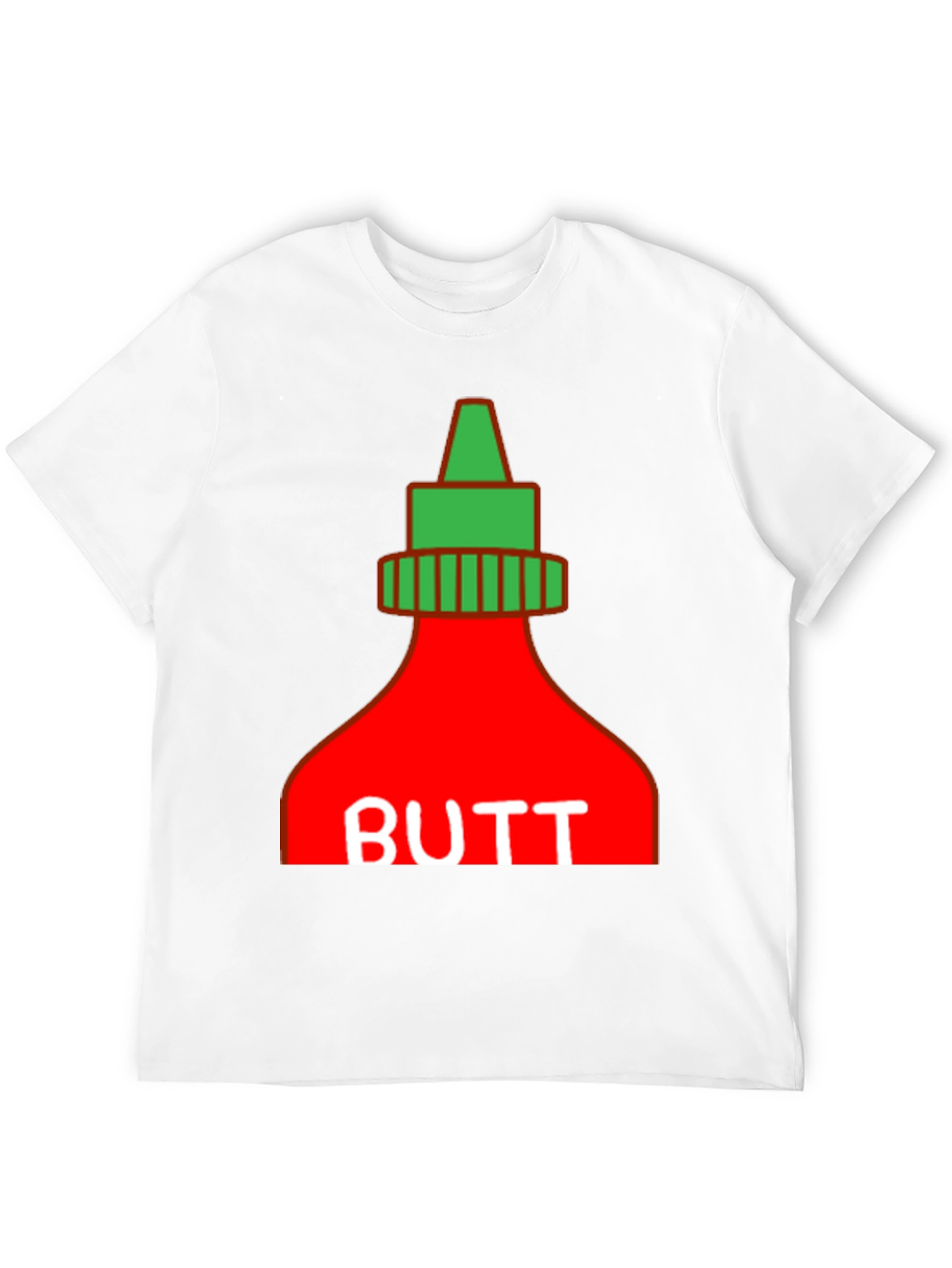 Humorous BUTT Sriracha Graphic T-Shirt - Black