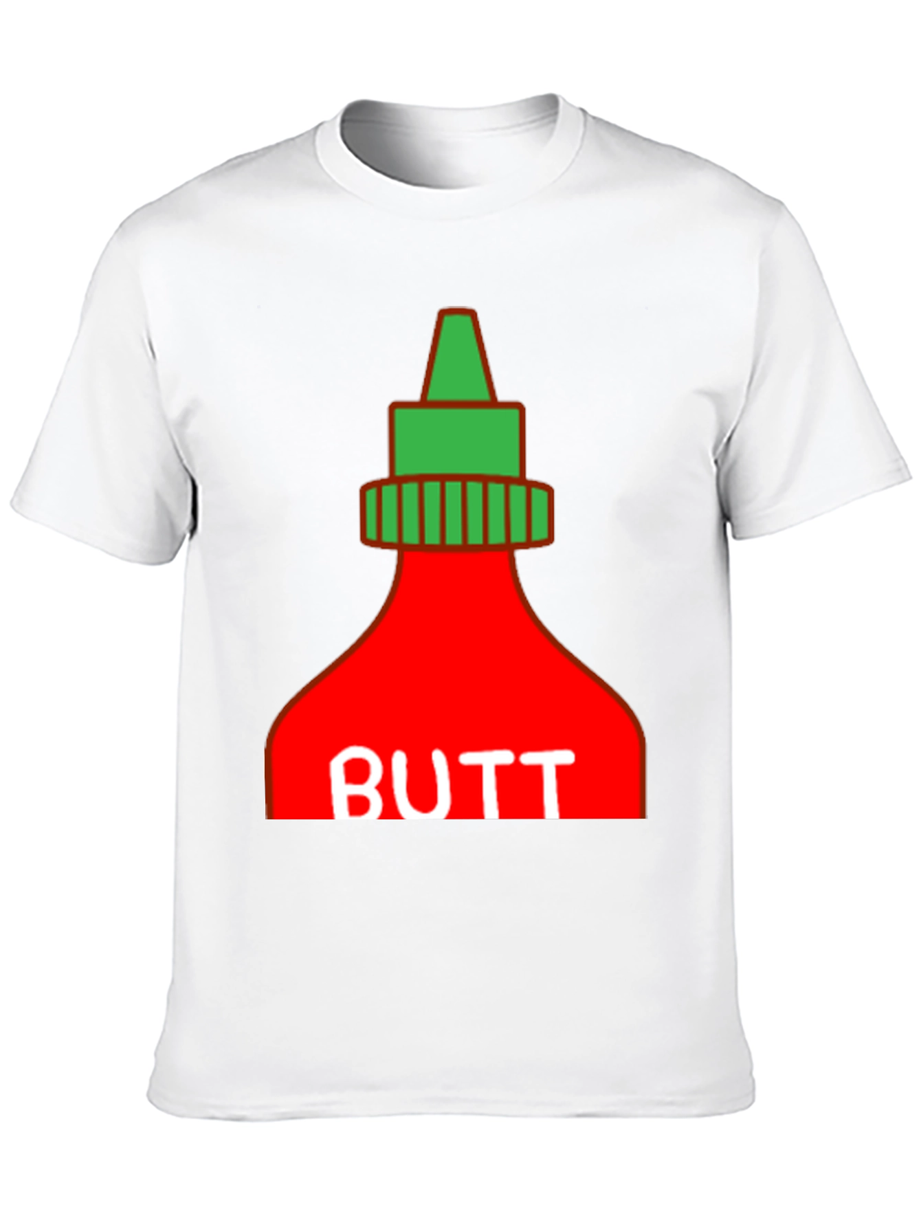Humorous BUTT Sriracha Graphic T-Shirt - Black