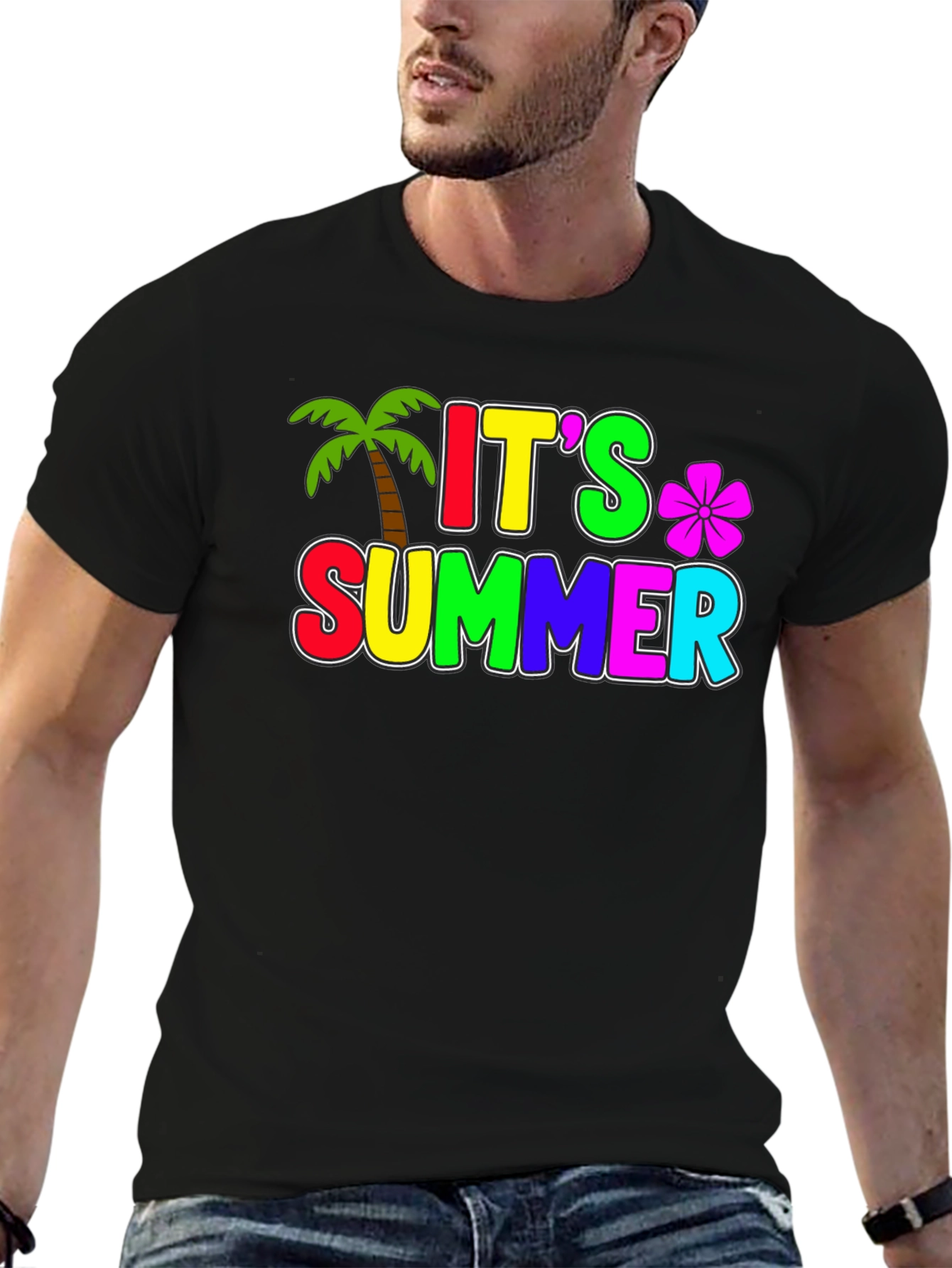 Its Summer Black T-Shirt