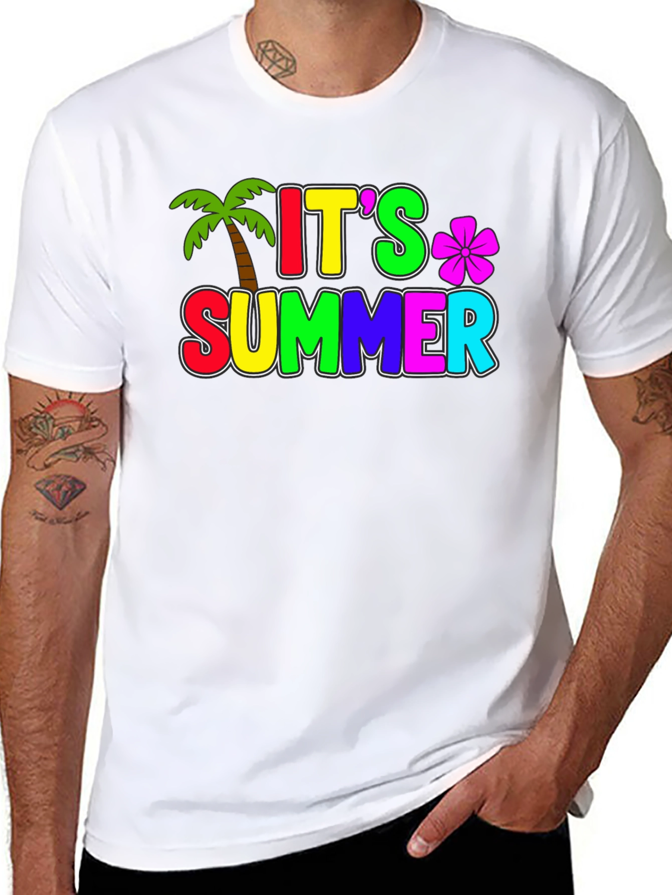 Its Summer Black T-Shirt