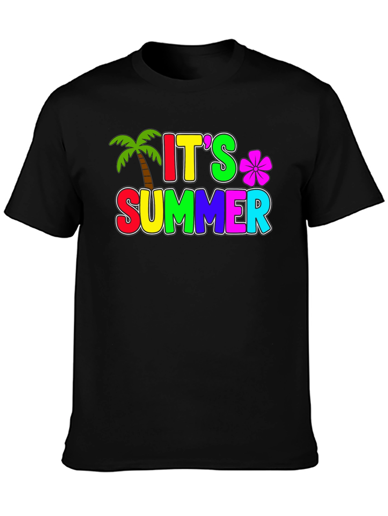 Its Summer Black T-Shirt