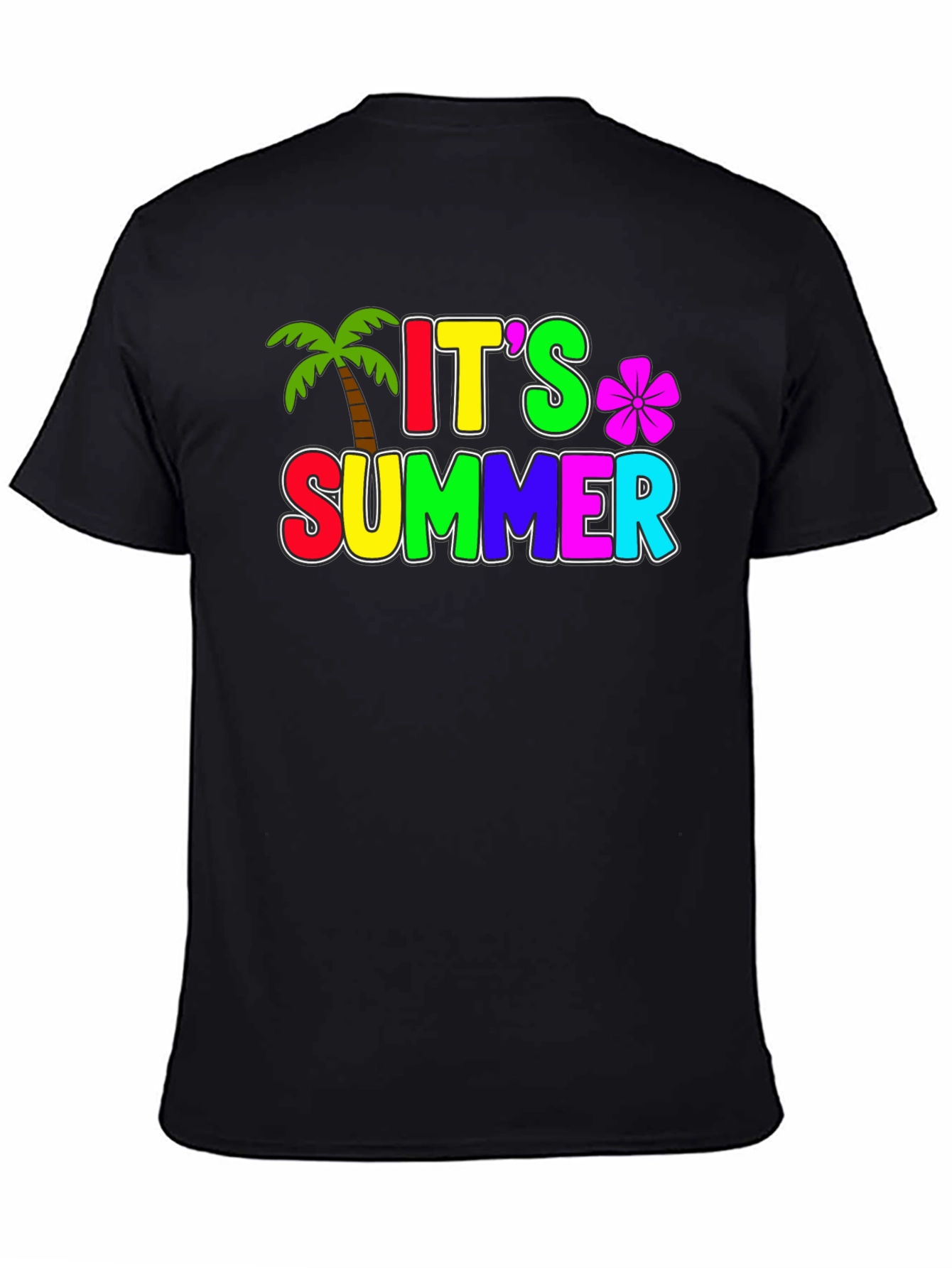 Its Summer Black T-Shirt