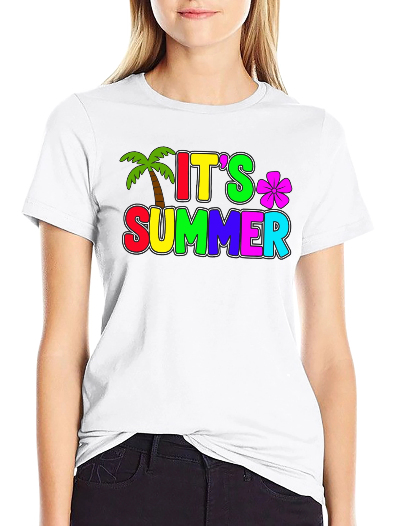 Its Summer Black T-Shirt
