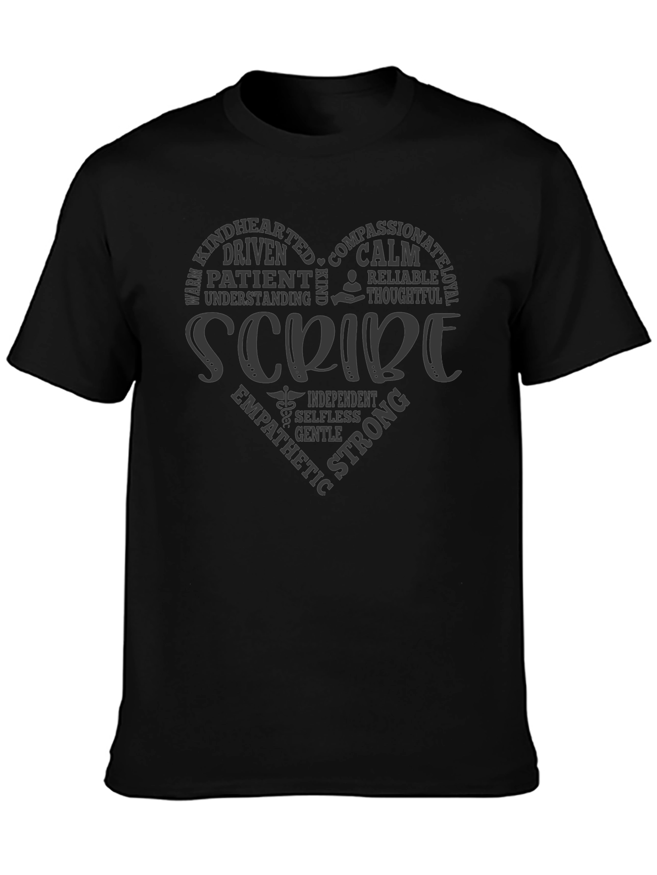 Scribe Heart Word Art T-Shirt Medical Professional