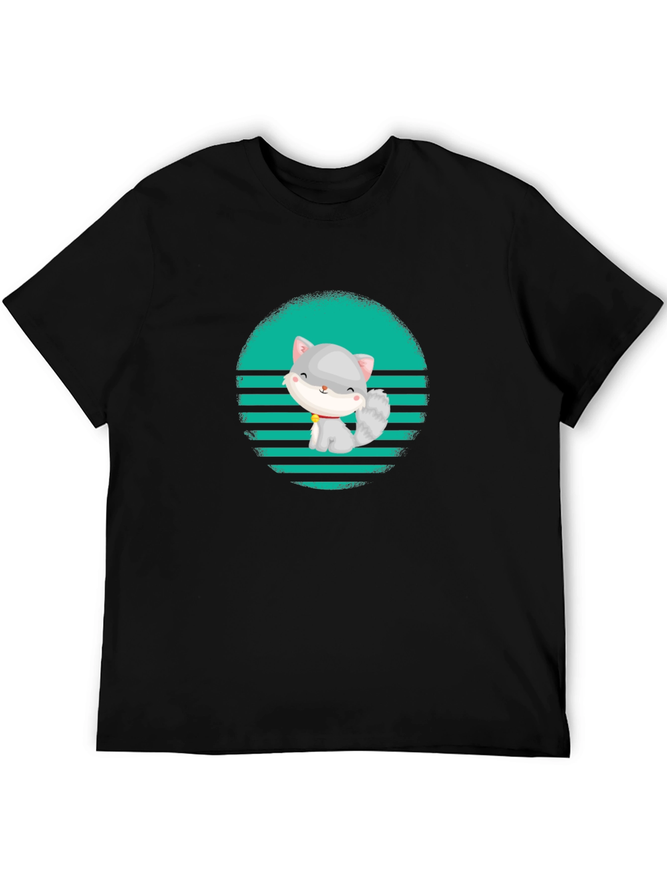 Cute Cat Graphic T-Shirt - Stylish Mens Tee